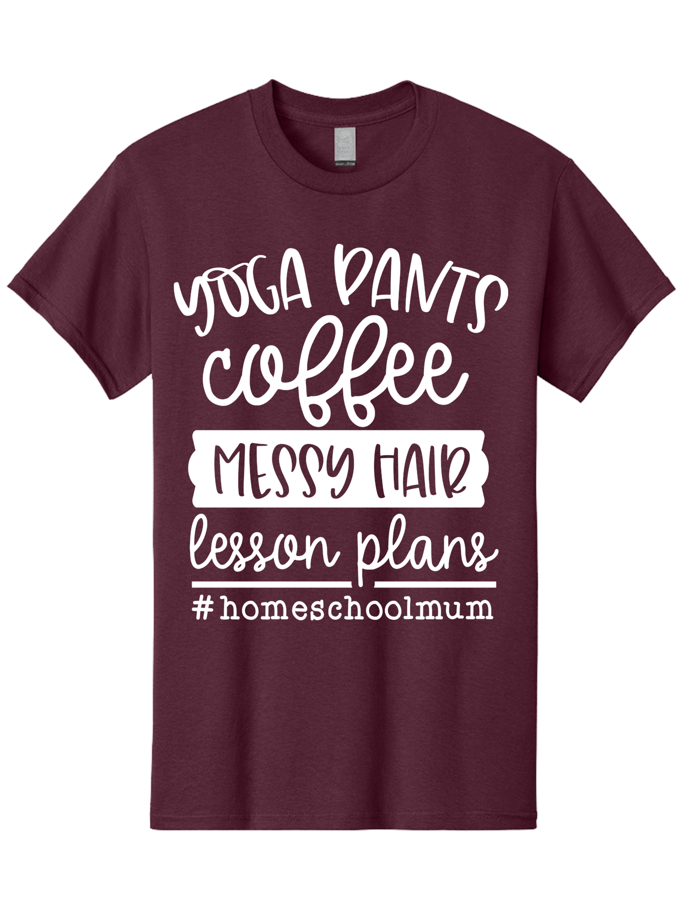 Yoga-Pants-Coffee-Messy-Hair-Lesson-Plans Men'S Graphic Tee, 100% Cotton, Comfortable Casual Summer Wear, Machine Washable, Homeschooling Mom, Yoga Pants, Messy Bun, Coffee Break, Lesson Plans, Mom Life, Homeschooling Lifestyle, Aab460 15