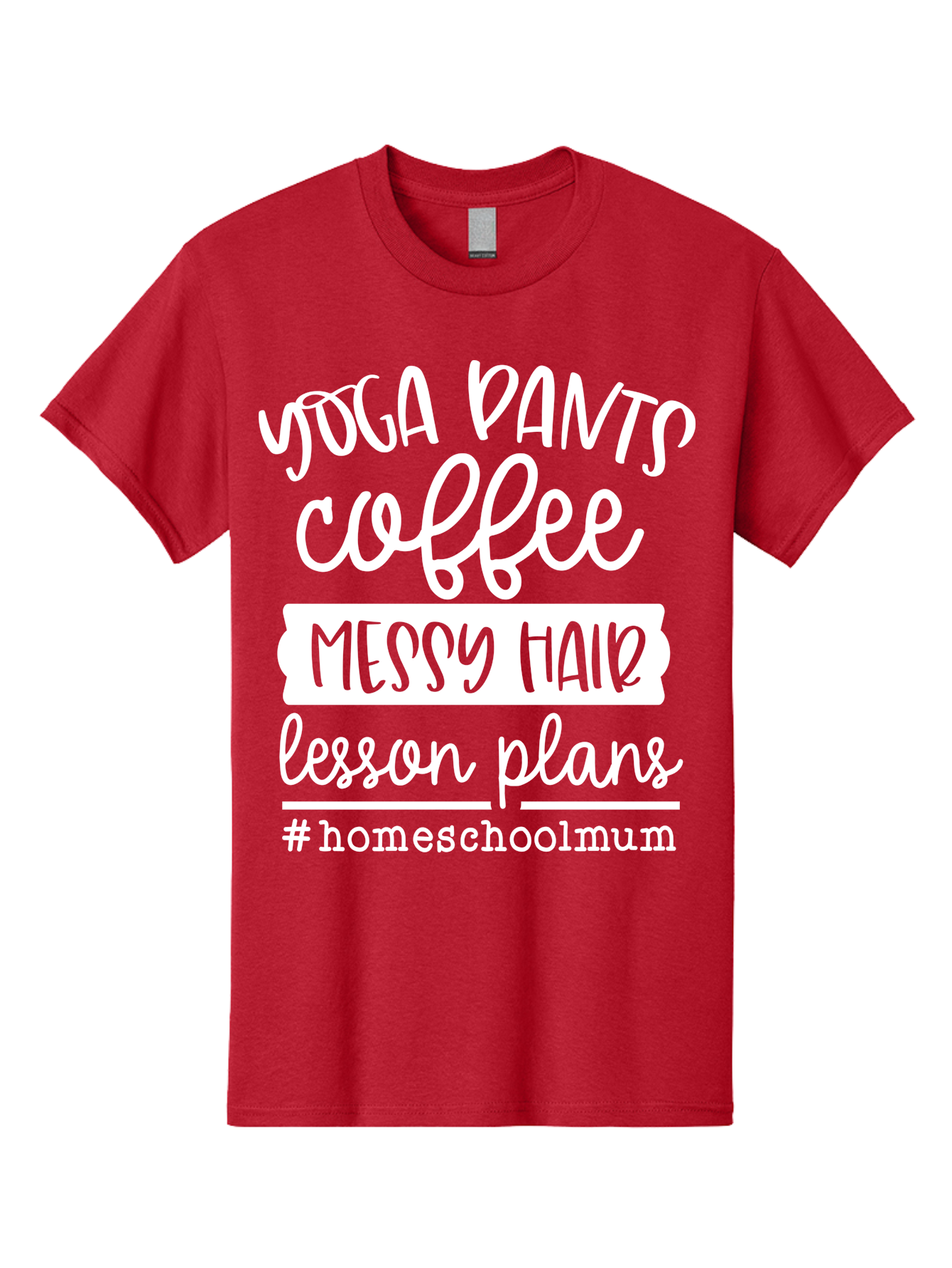 Yoga-Pants-Coffee-Messy-Hair-Lesson-Plans Men'S Graphic Tee, 100% Cotton, Comfortable Casual Summer Wear, Machine Washable, Homeschooling Mom, Yoga Pants, Messy Bun, Coffee Break, Lesson Plans, Mom Life, Homeschooling Lifestyle, Aab460 19