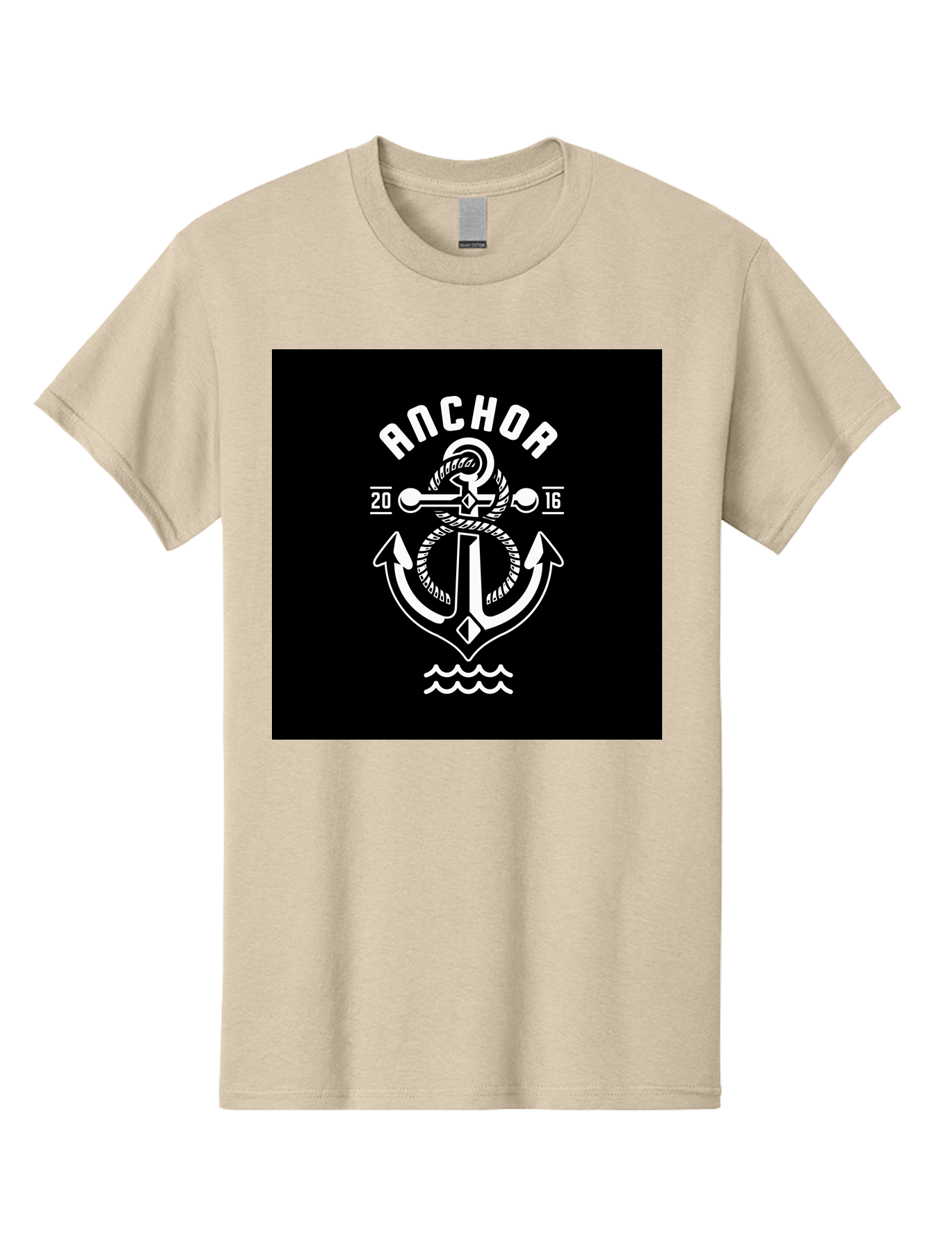 Anchor-2016 Men'S Graphic Tee, 100% Cotton, Comfortable Casual Summer Wear, Machine Washable, Anchor Logo, Nautical Design, Vintage Style, Maritime Symbol, Rope Detail, Anchor Emblem, Sailing Theme, Retro Aesthetic, Sea Waves Aab461 27