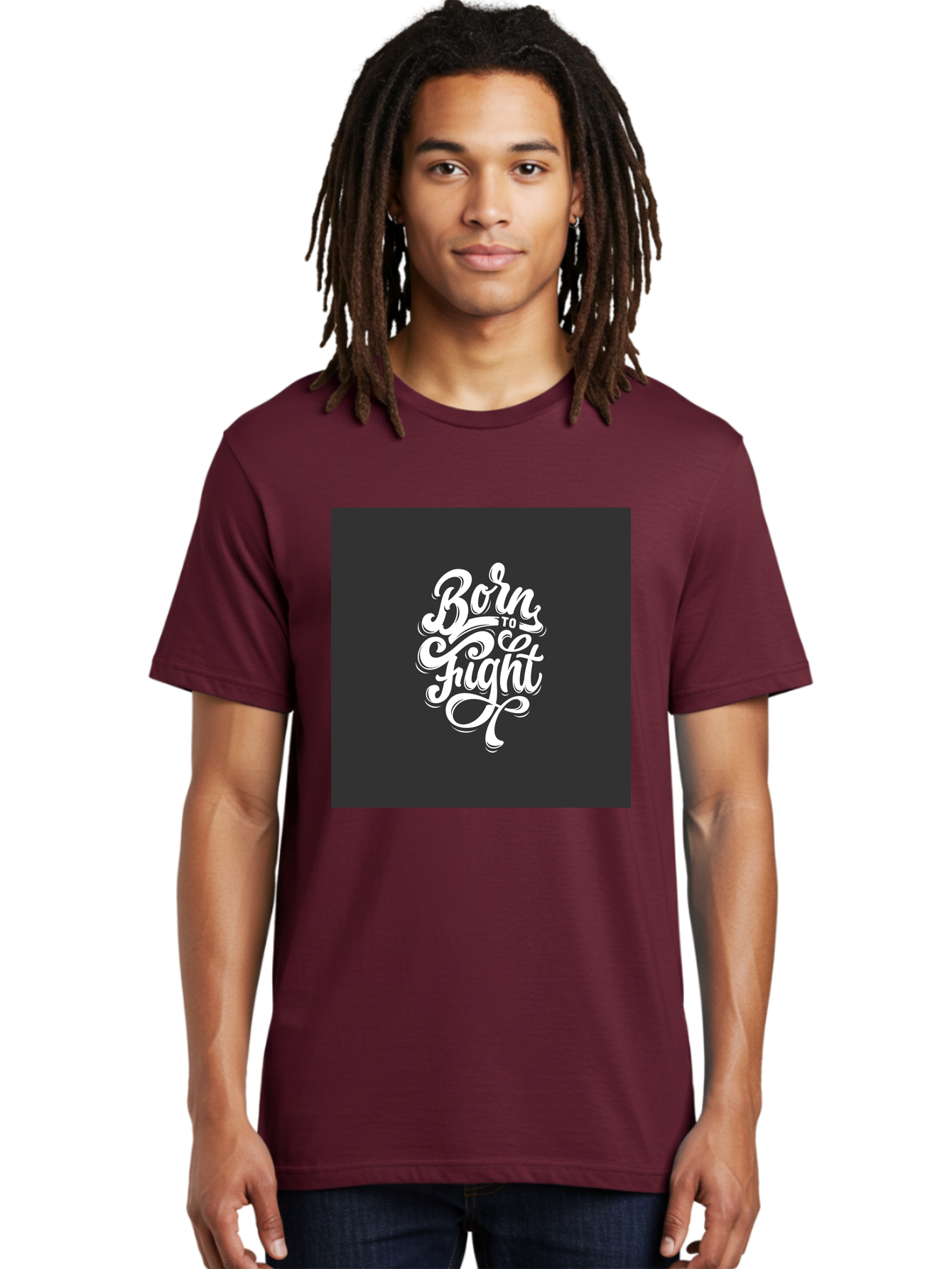 Born-To-Fight Men'S Graphic Tee, 100% Cotton, Comfortable Casual Summer Wear, Machine Washable, Motivational Quote, Inspirational Phrase, Bold Typography, White Lettering, Dark Background, Stylized Font, Fighting Spirit, Motivational Words Aab462 14