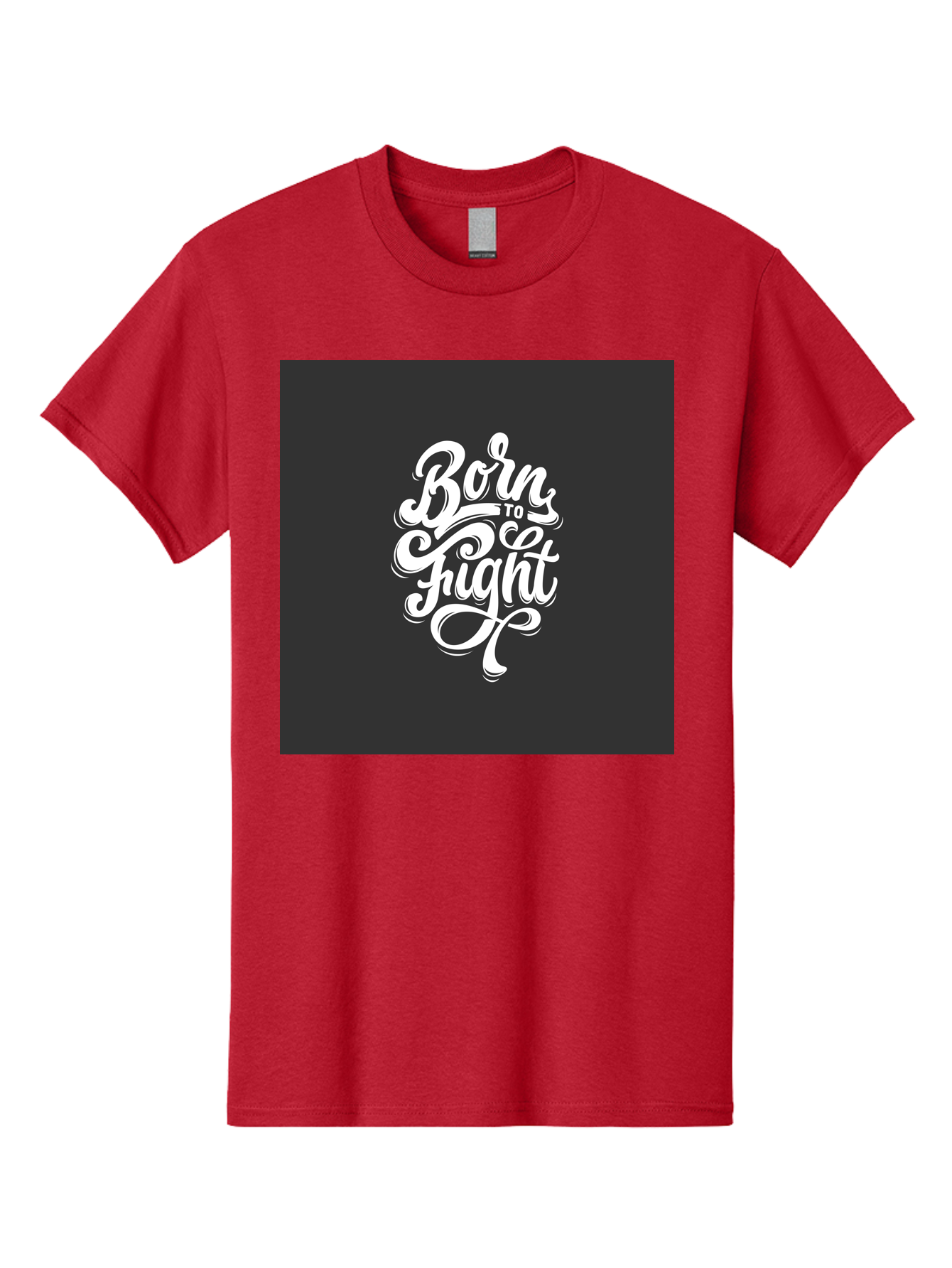 Born-To-Fight Men'S Graphic Tee, 100% Cotton, Comfortable Casual Summer Wear, Machine Washable, Motivational Quote, Inspirational Phrase, Bold Typography, White Lettering, Dark Background, Stylized Font, Fighting Spirit, Motivational Words Aab462 23