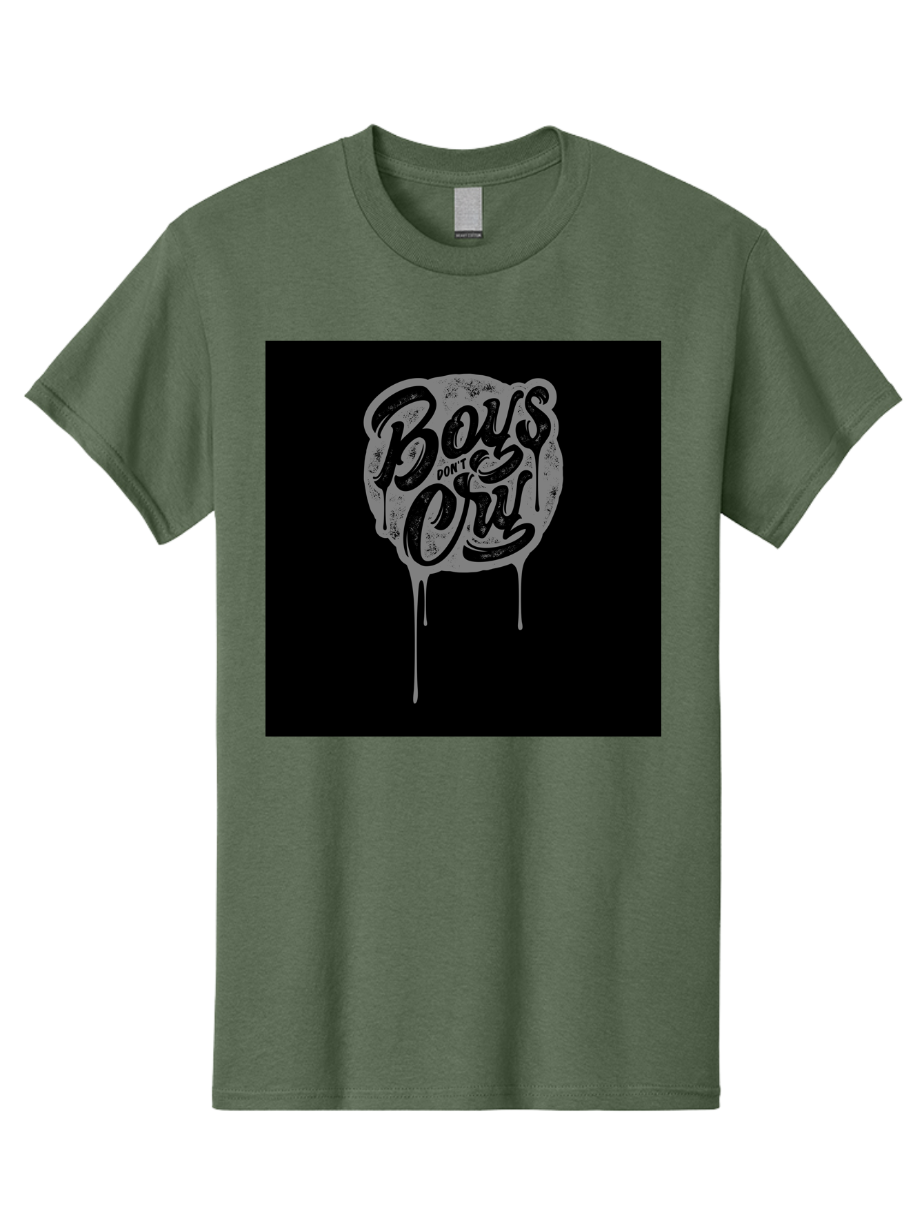 Boys-Don-T-Cry Men'S Graphic Tee, 100% Cotton, Comfortable Casual Summer Wear, Machine Washable, Boys Don'T Cry, Emotional Strength, Bold Typography, Grey Paint Drips, Black Background, Graphic Design, Urban Style, Rock Music, Typographic Art, Aab463 15