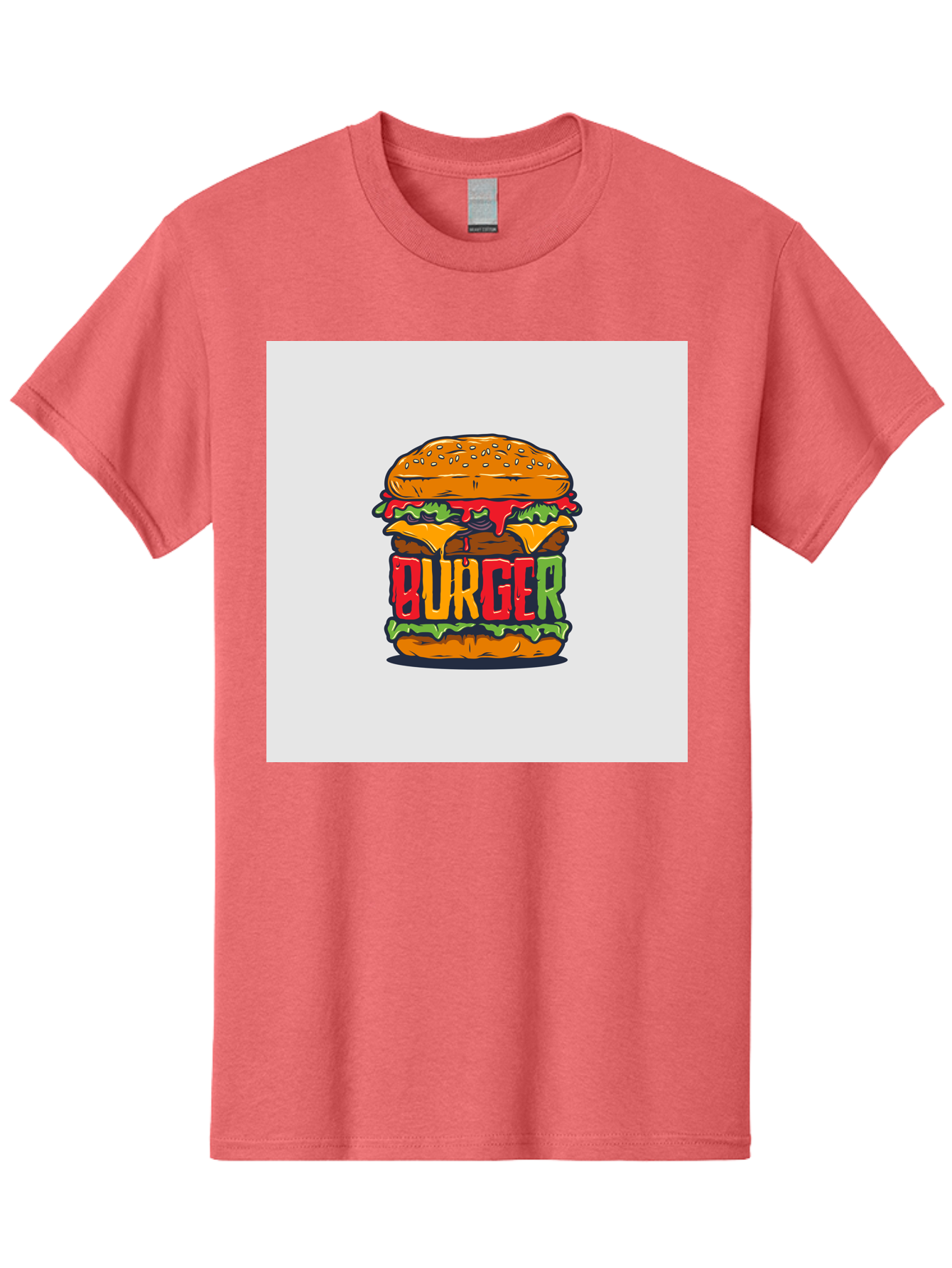 Burger Men'S Graphic Tee, 100% Cotton, Comfortable Casual Summer Wear, Machine Washable, Cartoon Burger, Juicy Patty, Melted Cheese, Fresh Lettuce, Ketchup Dripping, Sesame Seed Bun, Colorful Illustration, Fast Food, Burger Joint, Tasty Meal, Aab464 5
