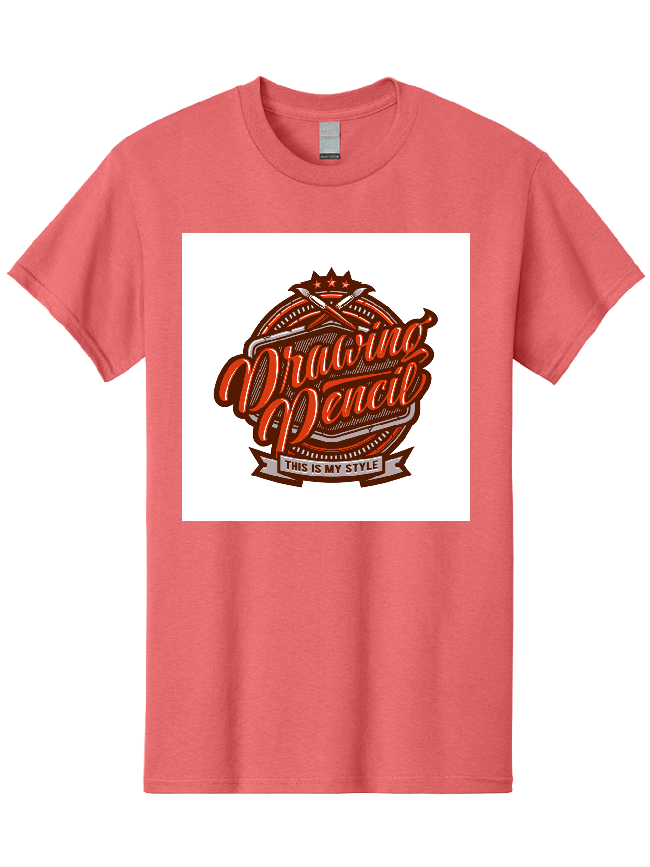 Drawing-Pencil Men'S Graphic Tee, 100% Cotton, Comfortable Casual Summer Wear, Machine Washable, Artistic Expression, Drawing Tools, Creative Style, Vintage Graphics, Artistic Pencils, Illustration Design, Sketching Supplies, Drawing Pencil, Aab466 11