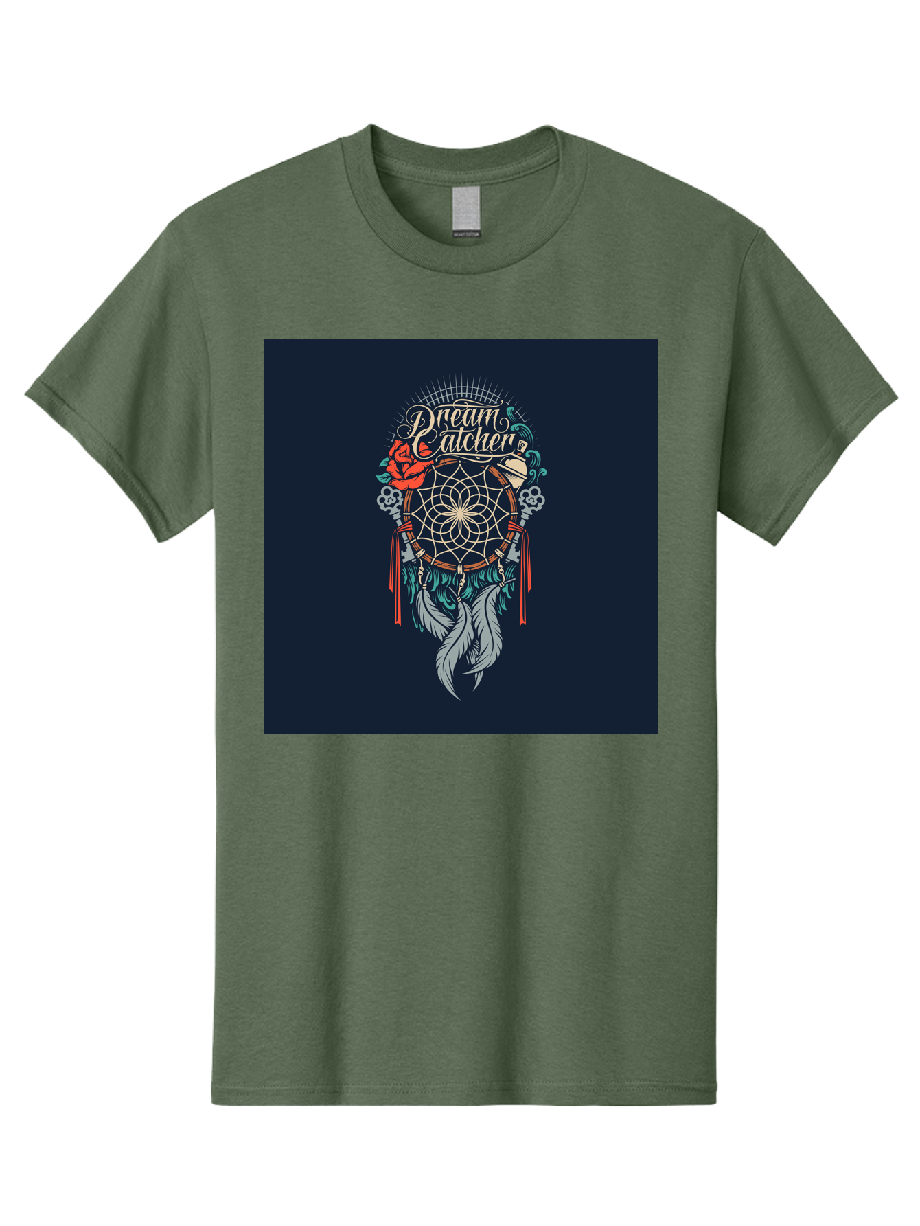 Dream-Catcher Men'S Graphic Tee, 100% Cotton, Comfortable Casual Summer Wear, Machine Washable, Dream Catcher, Bohemian Decor, Feather Design, Mystical Art, Spiritual Symbolism, Tribal Tattoo, Mystical Vibes, Dreamcatcher Art, Aab467 13