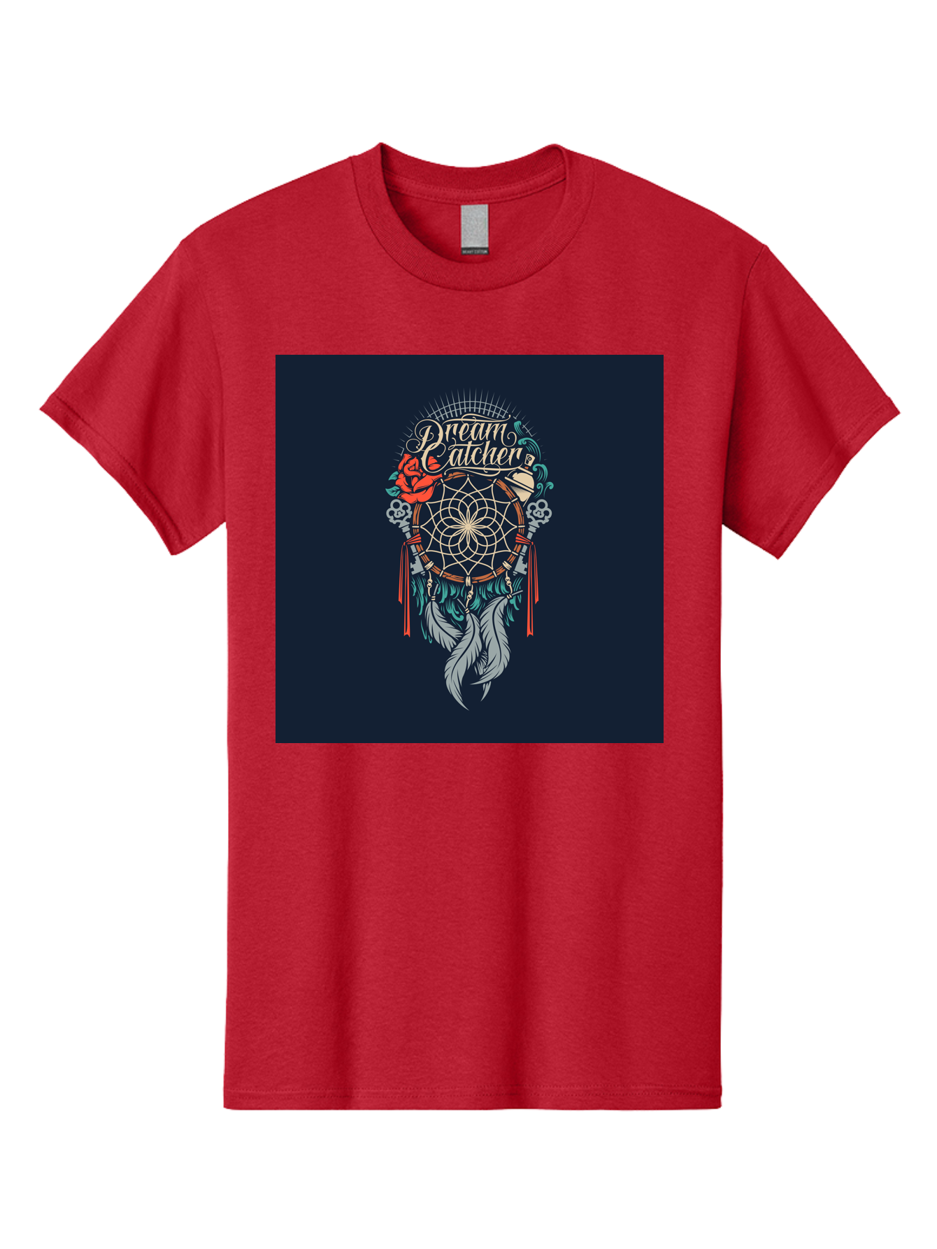 Dream-Catcher Men'S Graphic Tee, 100% Cotton, Comfortable Casual Summer Wear, Machine Washable, Dream Catcher, Bohemian Decor, Feather Design, Mystical Art, Spiritual Symbolism, Tribal Tattoo, Mystical Vibes, Dreamcatcher Art, Aab467 29