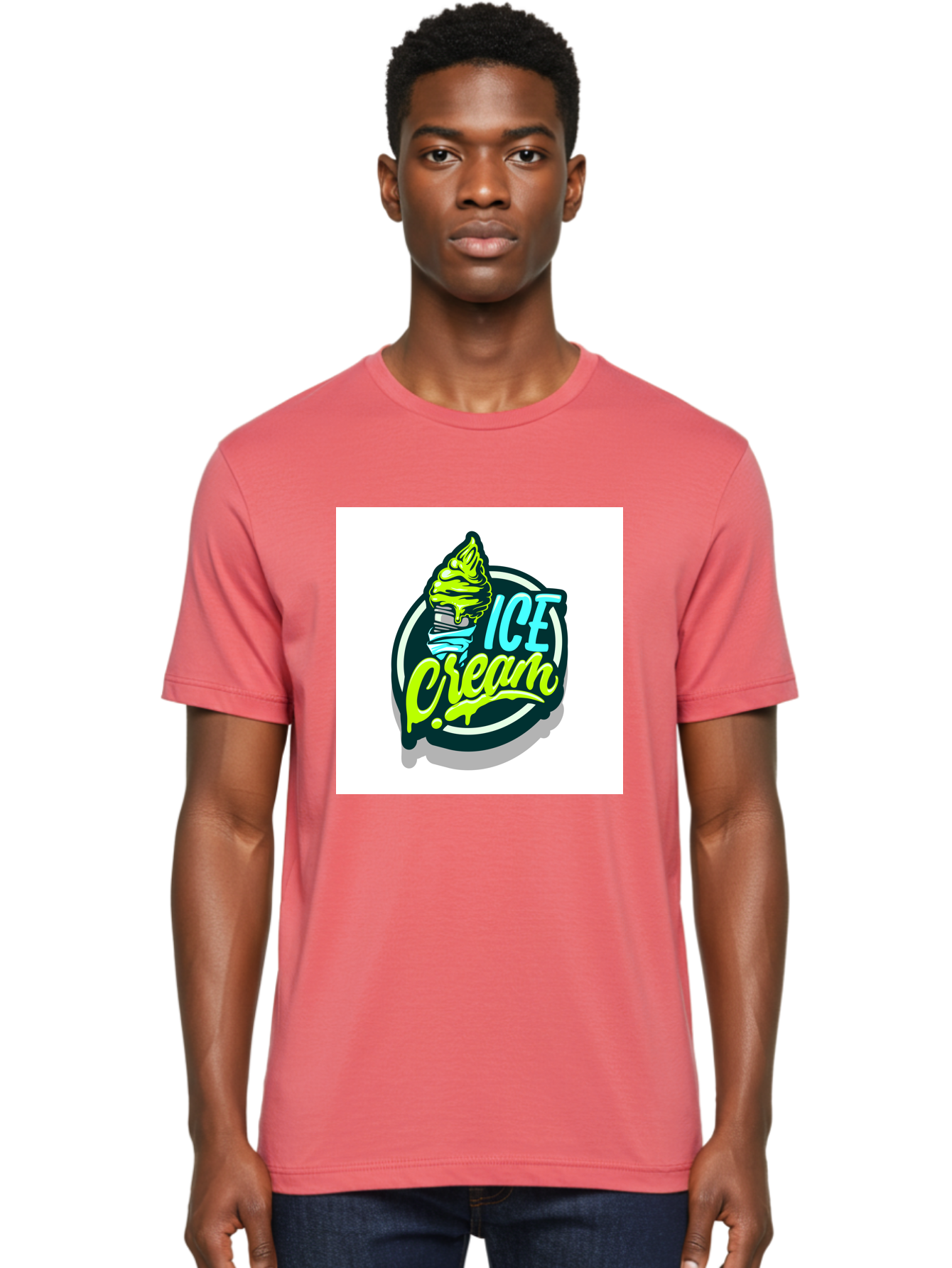 Ice-Cream Men'S Graphic Tee, 100% Cotton, Comfortable Casual Summer Wear, Machine Washable, Ice Cream Cone, Sweet Treats, Dessert Lovers, Frozen Yogurt, Creamy Texture, Colorful Graphics, Playful Design, Sweet Tooth, Indulgent Pleasures, Aab471 14
