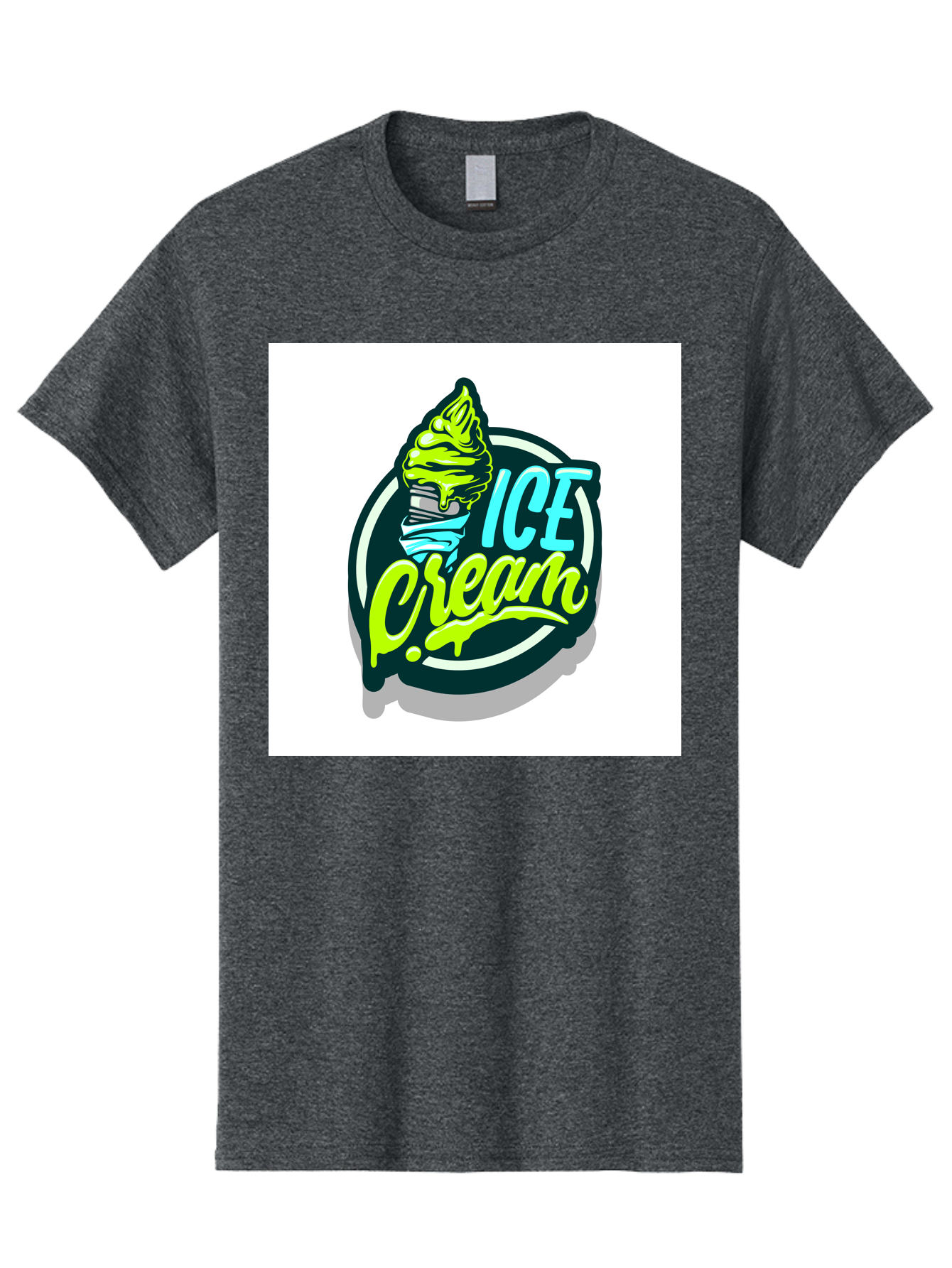 Ice-Cream Men'S Graphic Tee, 100% Cotton, Comfortable Casual Summer Wear, Machine Washable, Ice Cream Cone, Sweet Treats, Dessert Lovers, Frozen Yogurt, Creamy Texture, Colorful Graphics, Playful Design, Sweet Tooth, Indulgent Pleasures, Aab471 3