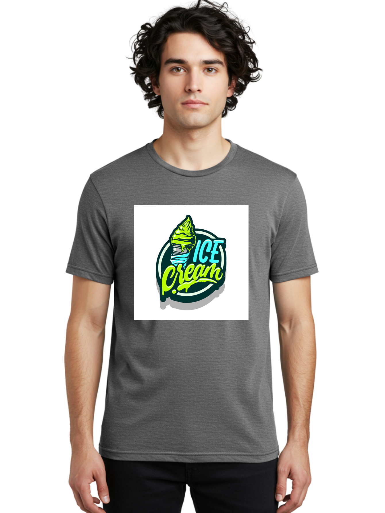 Ice-Cream Men'S Graphic Tee, 100% Cotton, Comfortable Casual Summer Wear, Machine Washable, Ice Cream Cone, Sweet Treats, Dessert Lovers, Frozen Yogurt, Creamy Texture, Colorful Graphics, Playful Design, Sweet Tooth, Indulgent Pleasures, Aab471 22