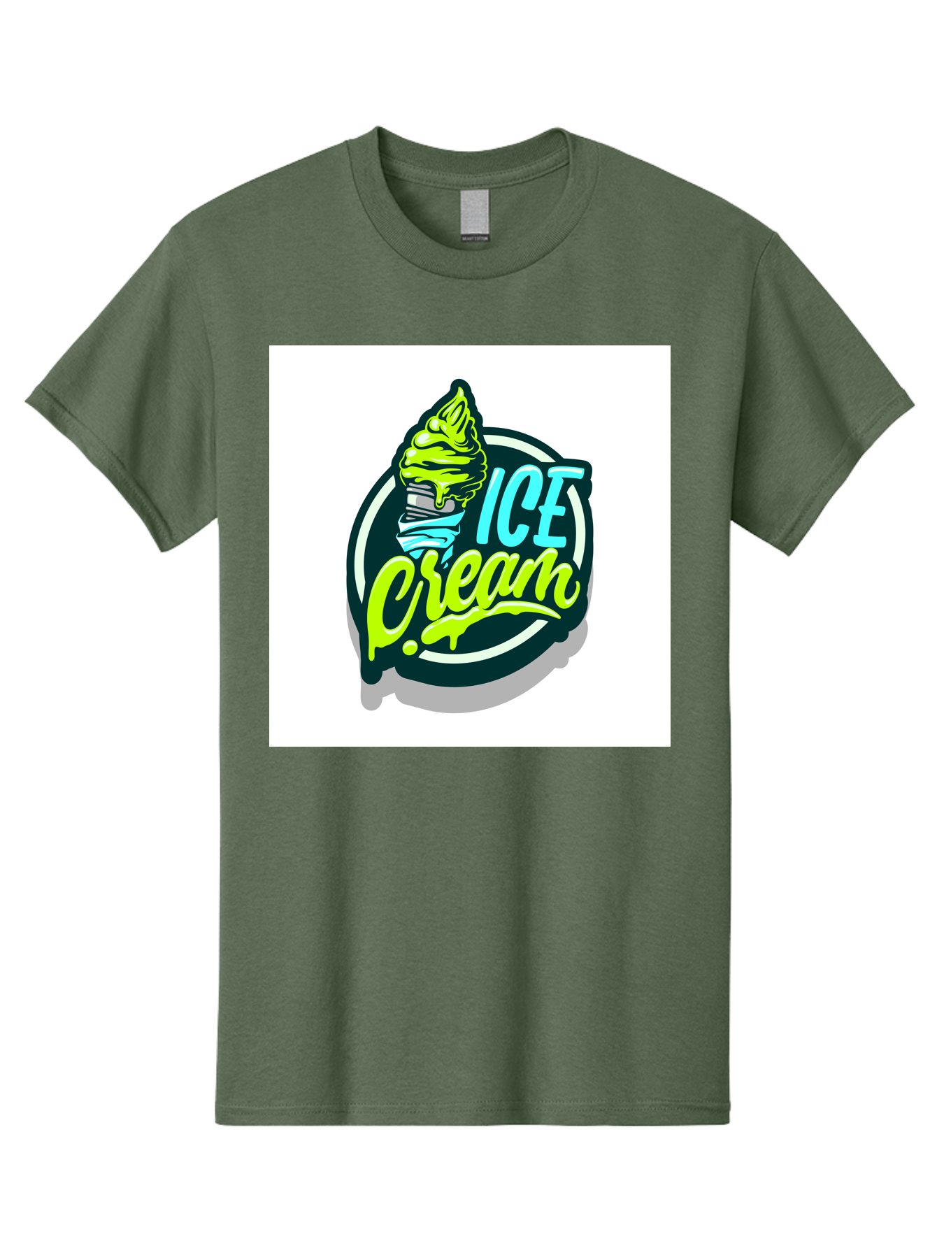Ice-Cream Men'S Graphic Tee, 100% Cotton, Comfortable Casual Summer Wear, Machine Washable, Ice Cream Cone, Sweet Treats, Dessert Lovers, Frozen Yogurt, Creamy Texture, Colorful Graphics, Playful Design, Sweet Tooth, Indulgent Pleasures, Aab471 25