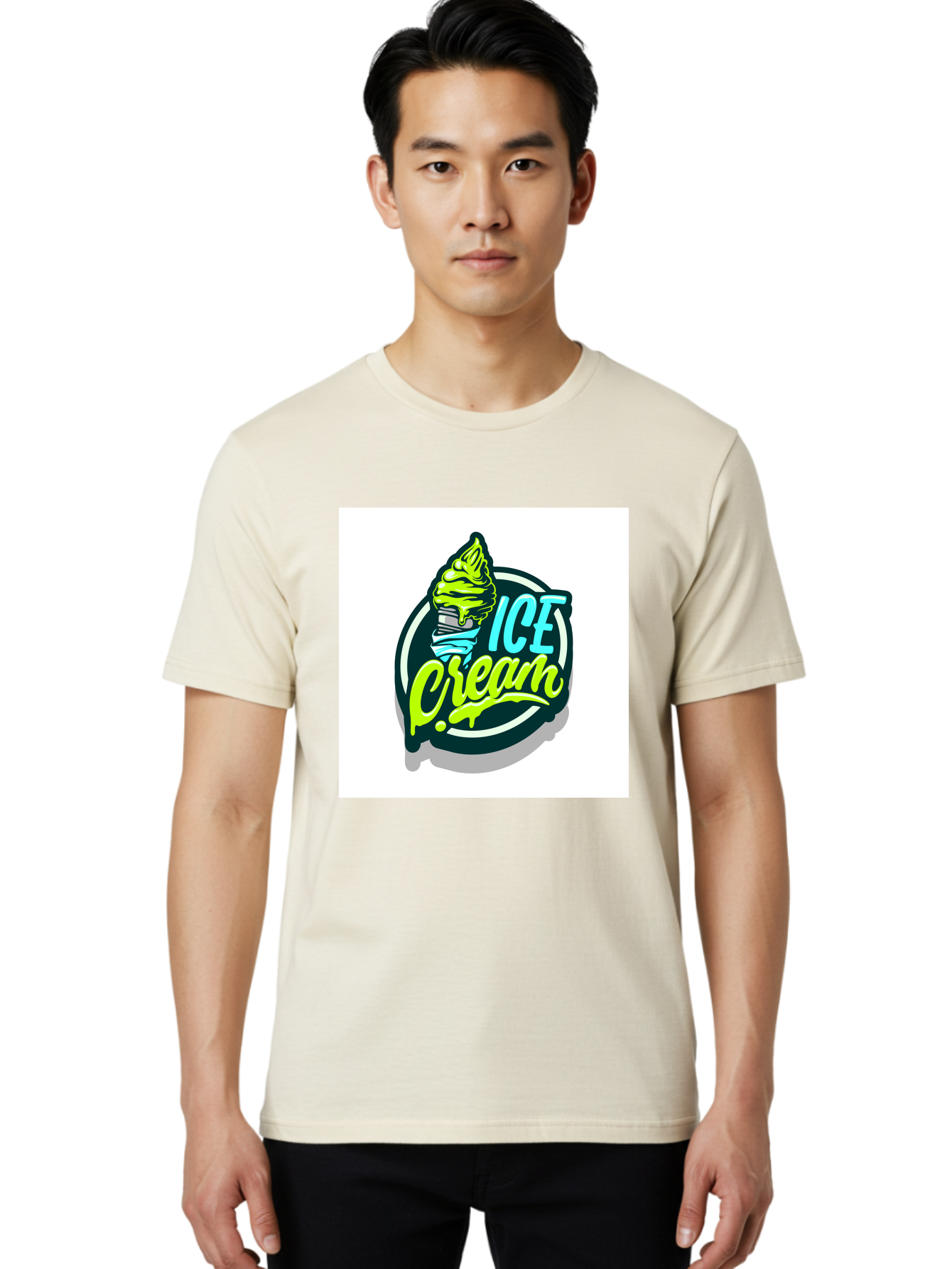 Ice-Cream Men'S Graphic Tee, 100% Cotton, Comfortable Casual Summer Wear, Machine Washable, Ice Cream Cone, Sweet Treats, Dessert Lovers, Frozen Yogurt, Creamy Texture, Colorful Graphics, Playful Design, Sweet Tooth, Indulgent Pleasures, Aab471 12