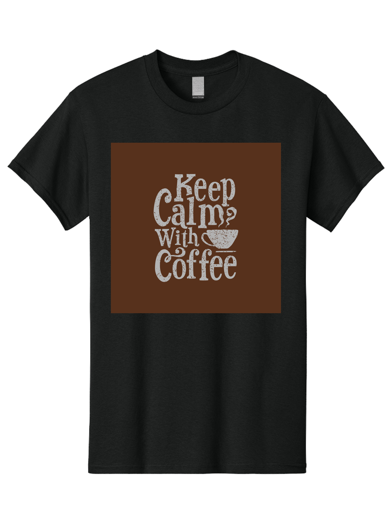 Keep-Calm-With-Coffee Men'S Graphic Tee, 100% Cotton, Comfortable Casual Summer Wear, Machine Washable, Coffee Quote, Coffee Inspiration, Calm Vibes, Coffee Lover, Morning Motivation, Coffee Break, Coffee Culture Aab472 1