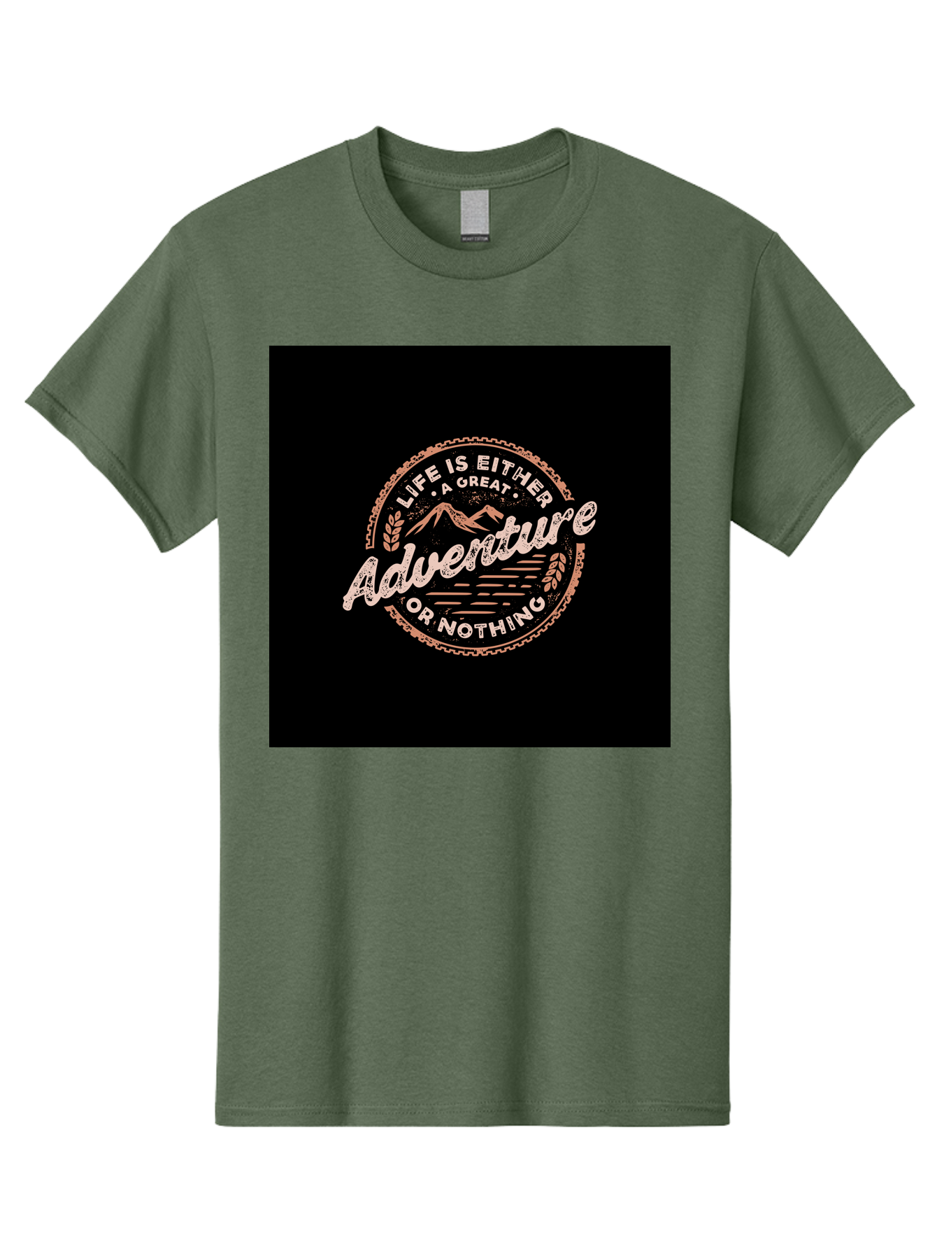 Life-Is-Either-Adventure-Or-Nothing Men'S Graphic Tee, 100% Cotton, Comfortable Casual Summer Wear, Machine Washable, Motivational Quote, Adventure Seeking, Inspiring Words, Travel Inspiration, Outdoor Enthusiasm, Wanderlust, Exploration, Aab473 15