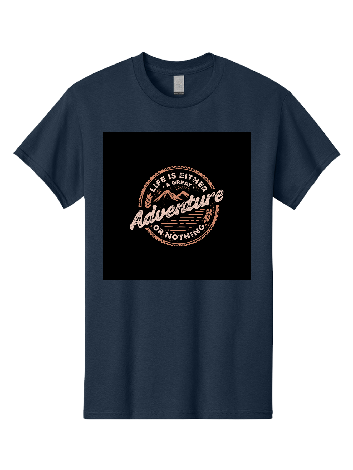 Life-Is-Either-Adventure-Or-Nothing Men'S Graphic Tee, 100% Cotton, Comfortable Casual Summer Wear, Machine Washable, Motivational Quote, Adventure Seeking, Inspiring Words, Travel Inspiration, Outdoor Enthusiasm, Wanderlust, Exploration, Aab473 19