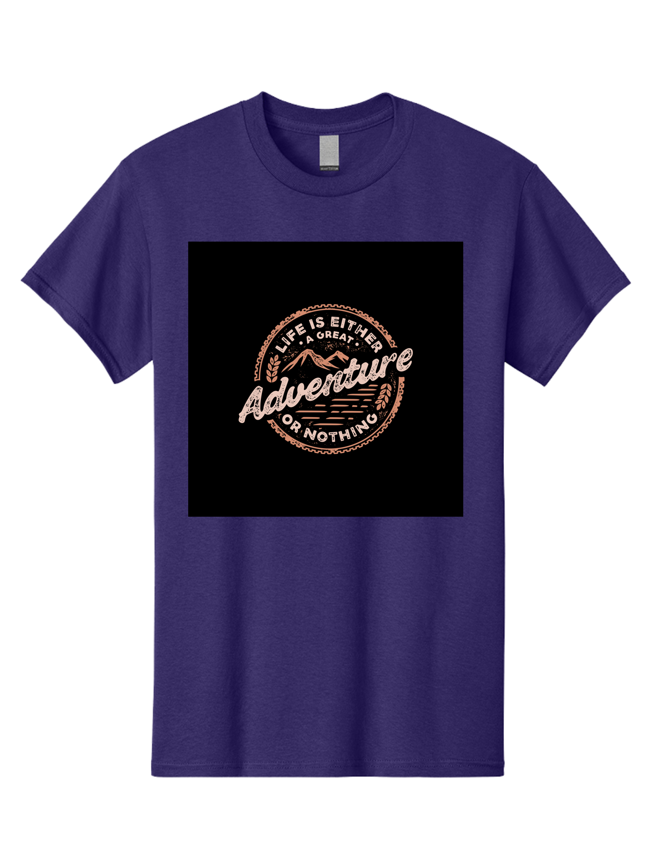 Life-Is-Either-Adventure-Or-Nothing Men'S Graphic Tee, 100% Cotton, Comfortable Casual Summer Wear, Machine Washable, Motivational Quote, Adventure Seeking, Inspiring Words, Travel Inspiration, Outdoor Enthusiasm, Wanderlust, Exploration, Aab473 21