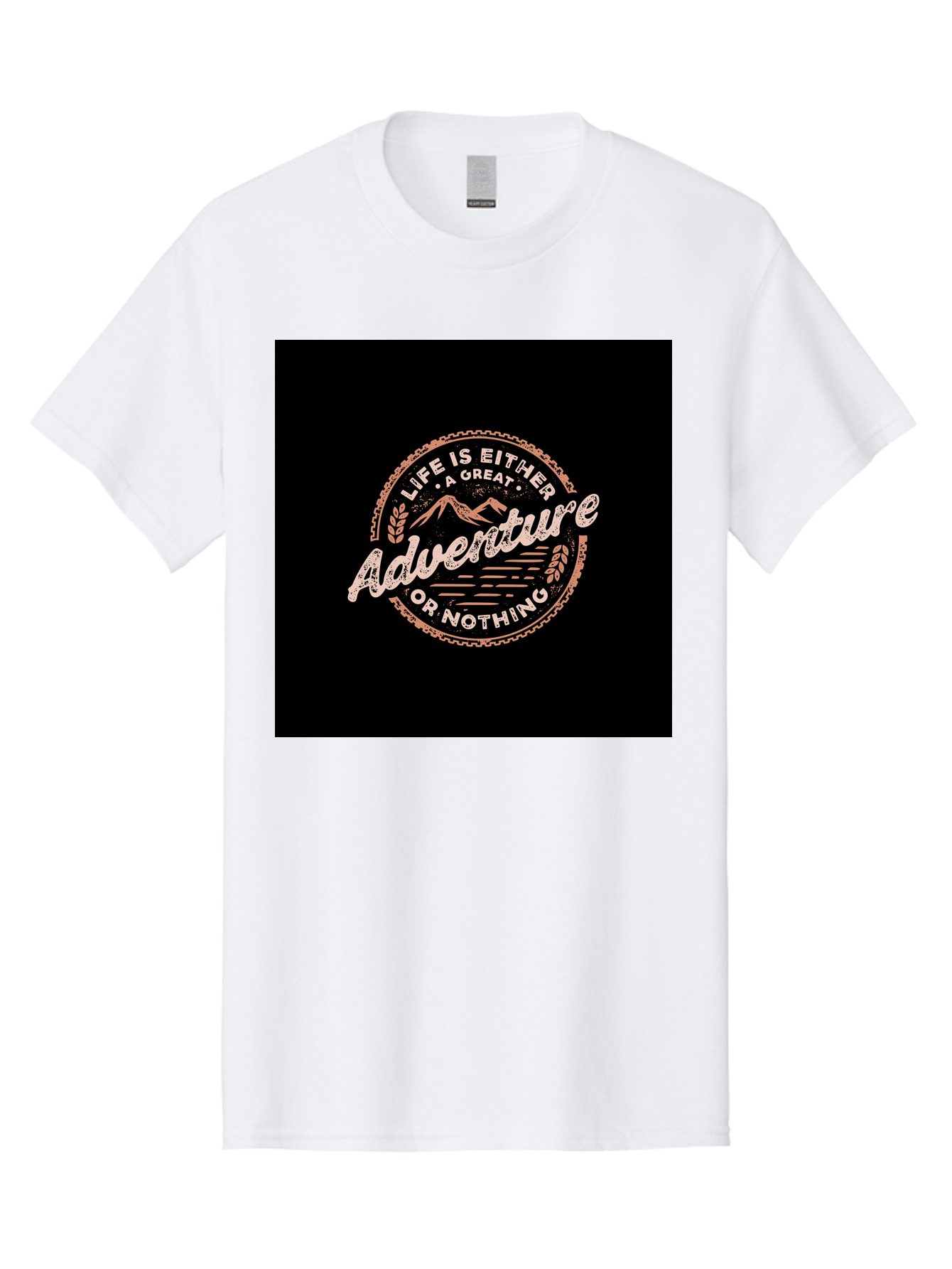 Life-Is-Either-Adventure-Or-Nothing Men'S Graphic Tee, 100% Cotton, Comfortable Casual Summer Wear, Machine Washable, Motivational Quote, Adventure Seeking, Inspiring Words, Travel Inspiration, Outdoor Enthusiasm, Wanderlust, Exploration, Aab473 29