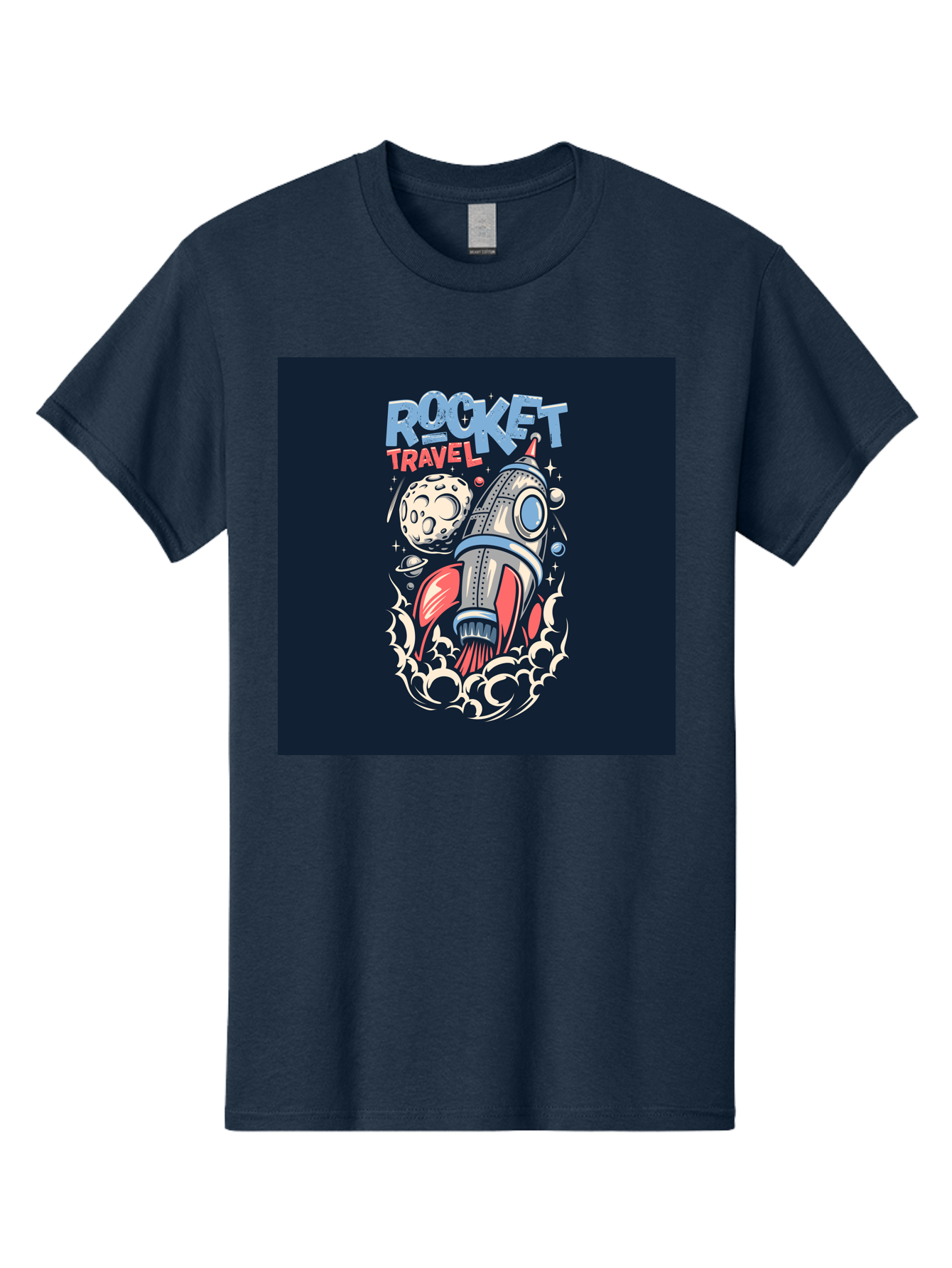 Rocket-Travel Men'S Graphic Tee, 100% Cotton, Comfortable Casual Summer Wear, Machine Washable, Rocket Ship, Space Travel, Adventure, Exploration, Cartoon Style, Vibrant Colors, Celestial Bodies, Moon, Stars, Futuristic Aab476 19
