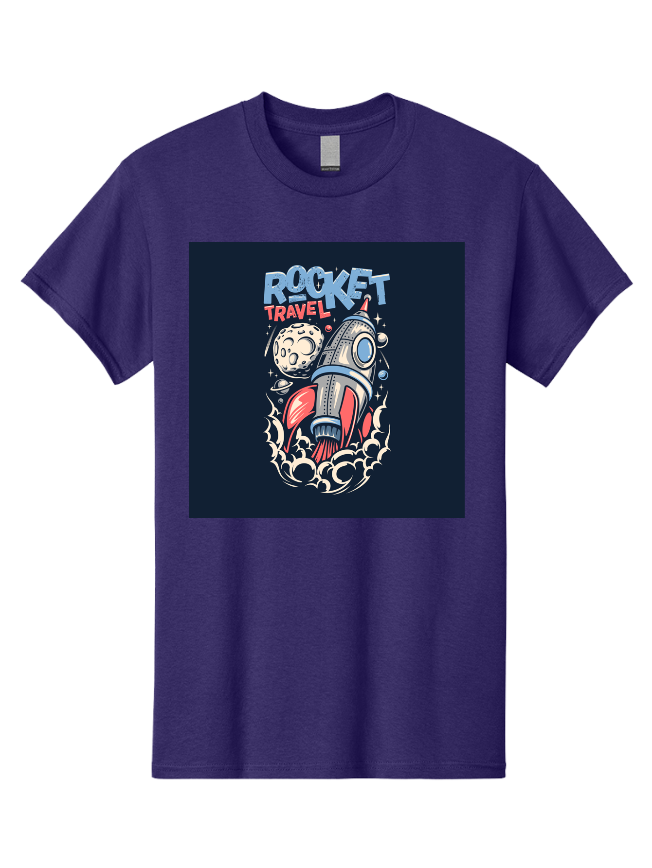 Rocket-Travel Men'S Graphic Tee, 100% Cotton, Comfortable Casual Summer Wear, Machine Washable, Rocket Ship, Space Travel, Adventure, Exploration, Cartoon Style, Vibrant Colors, Celestial Bodies, Moon, Stars, Futuristic Aab476 21