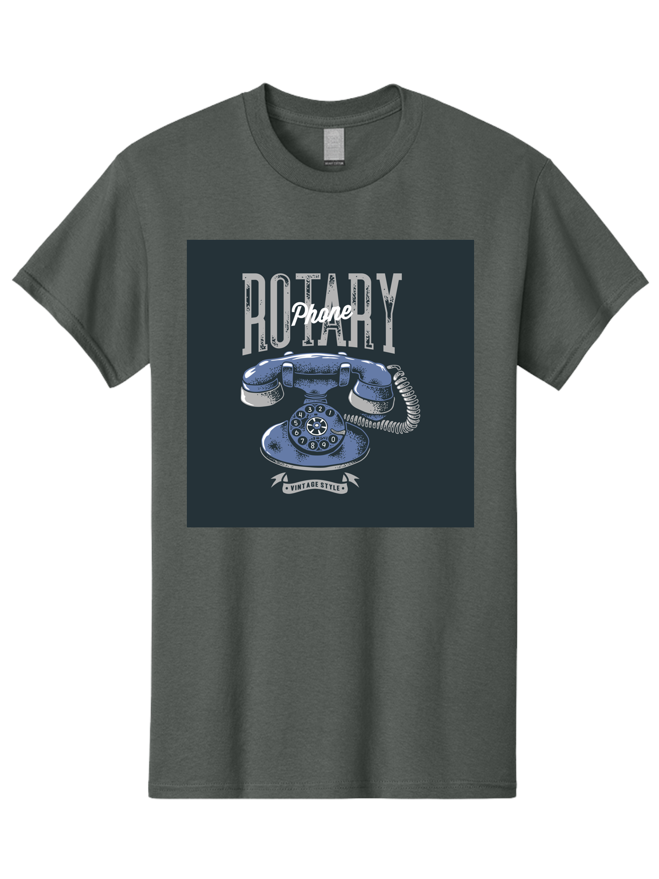 Rotary-Phone Men'S Graphic Tee, 100% Cotton, Comfortable Casual Summer Wear, Machine Washable, Vintage Rotary Phone, Retro Telephone, Classic Communication, Nostalgic Device, Antique Technology, Vintage Style, Retro Design, Old Fashioned Phone Aab477 3