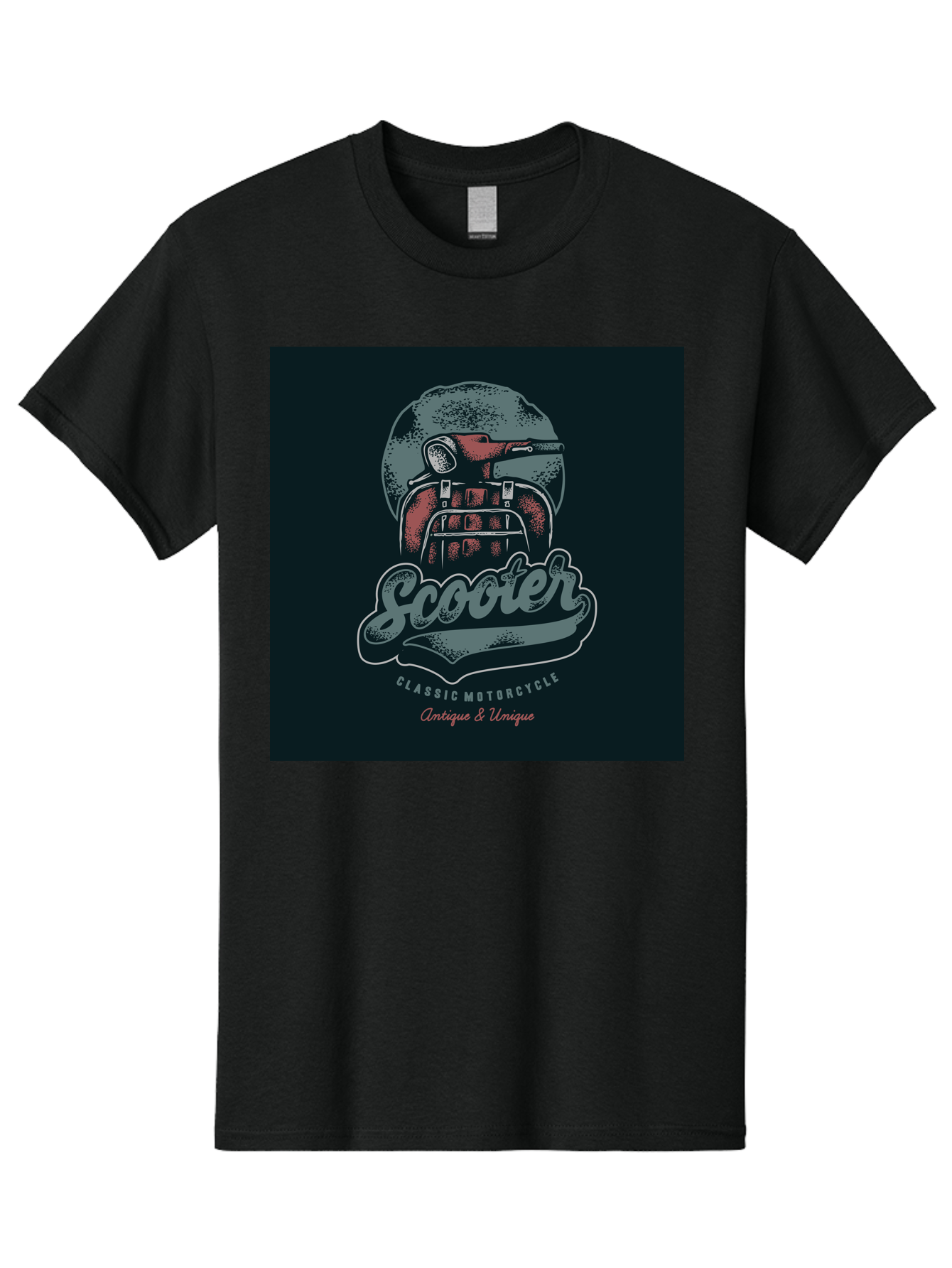 Scooter-Classic-Motorcycle Men'S Graphic Tee, 100% Cotton, Comfortable Casual Summer Wear, Machine Washable, Vintage Motorcycle Helmet, Classic Scooter Design, Antique Bike, Unique Motorcycle Art, Retro Scooter Style, Nostalgic Ride, Aab479 1