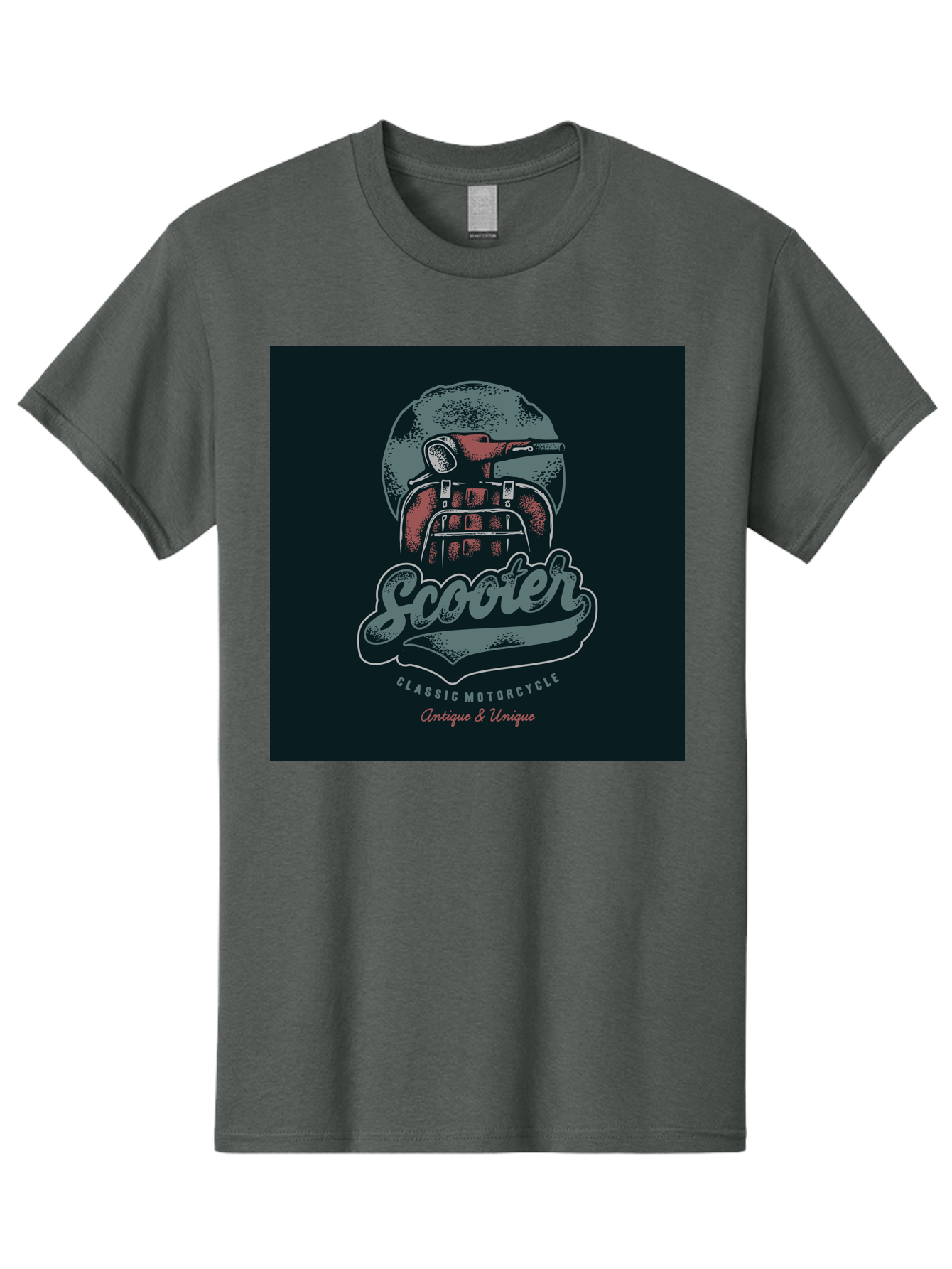 Scooter-Classic-Motorcycle Men'S Graphic Tee, 100% Cotton, Comfortable Casual Summer Wear, Machine Washable, Vintage Motorcycle Helmet, Classic Scooter Design, Antique Bike, Unique Motorcycle Art, Retro Scooter Style, Nostalgic Ride, Aab479 23