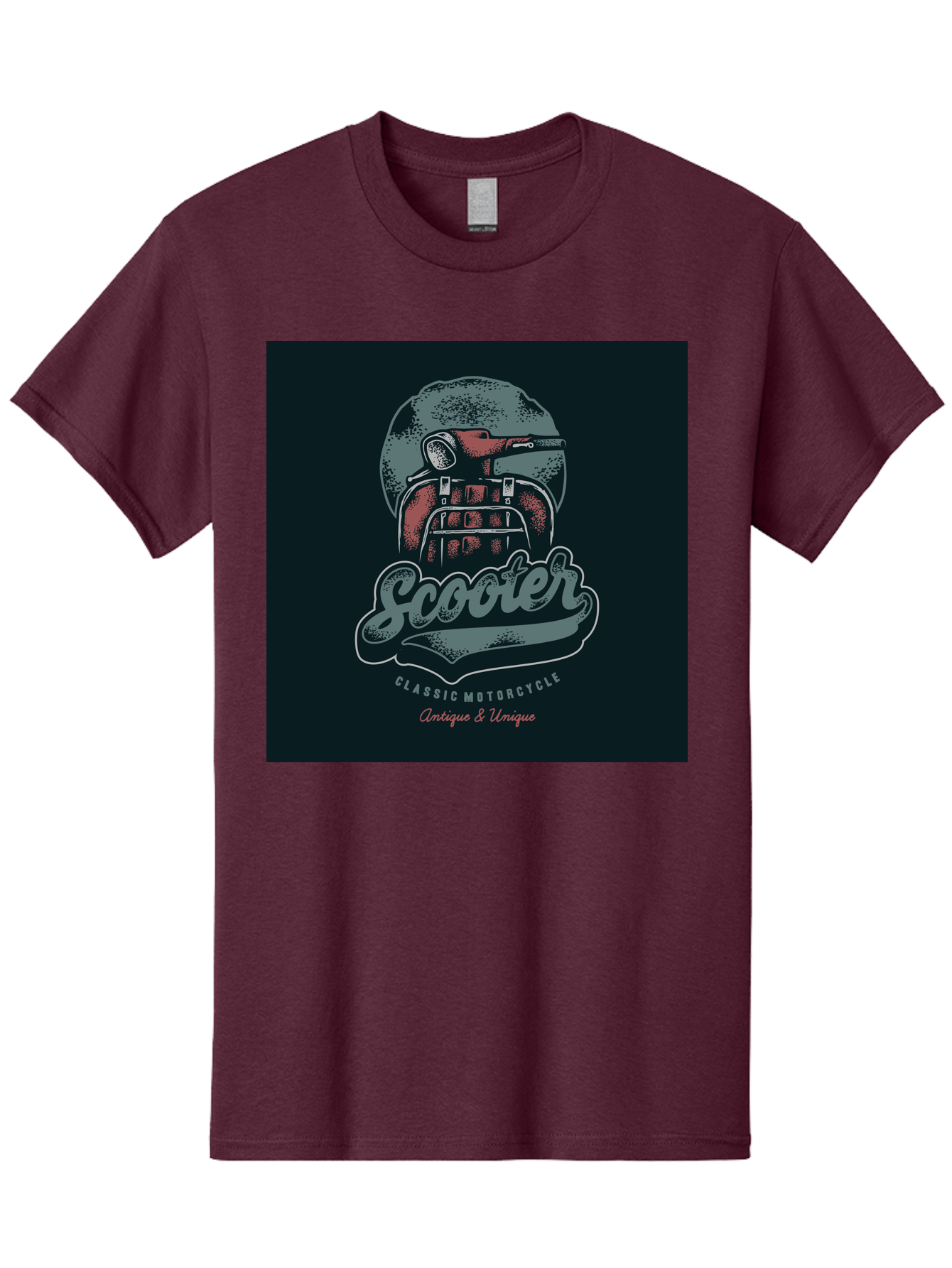 Scooter-Classic-Motorcycle Men'S Graphic Tee, 100% Cotton, Comfortable Casual Summer Wear, Machine Washable, Vintage Motorcycle Helmet, Classic Scooter Design, Antique Bike, Unique Motorcycle Art, Retro Scooter Style, Nostalgic Ride, Aab479 5