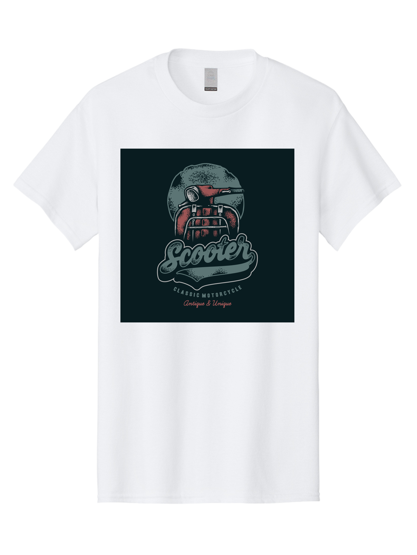 Scooter-Classic-Motorcycle Men'S Graphic Tee, 100% Cotton, Comfortable Casual Summer Wear, Machine Washable, Vintage Motorcycle Helmet, Classic Scooter Design, Antique Bike, Unique Motorcycle Art, Retro Scooter Style, Nostalgic Ride, Aab479 13