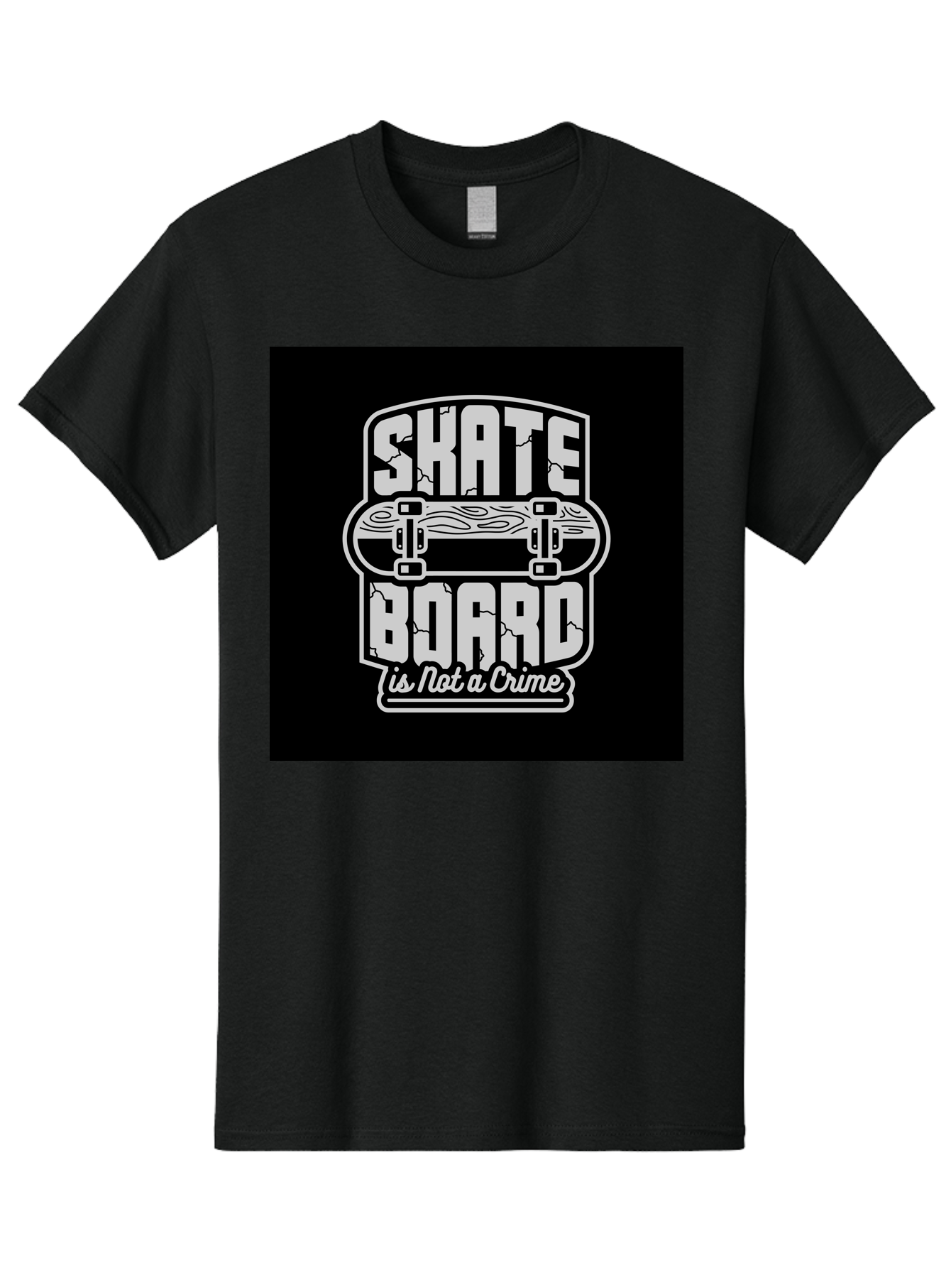 Skateboard-Is-Not-A-Crime Men'S Graphic Tee, 100% Cotton, Comfortable Casual Summer Wear, Machine Washable, Skateboard Graphic, Skate Culture, Streetwear Fashion, Rebellious Style, Bold Typography, Urban Lifestyle, Extreme Sports, Aab481 15