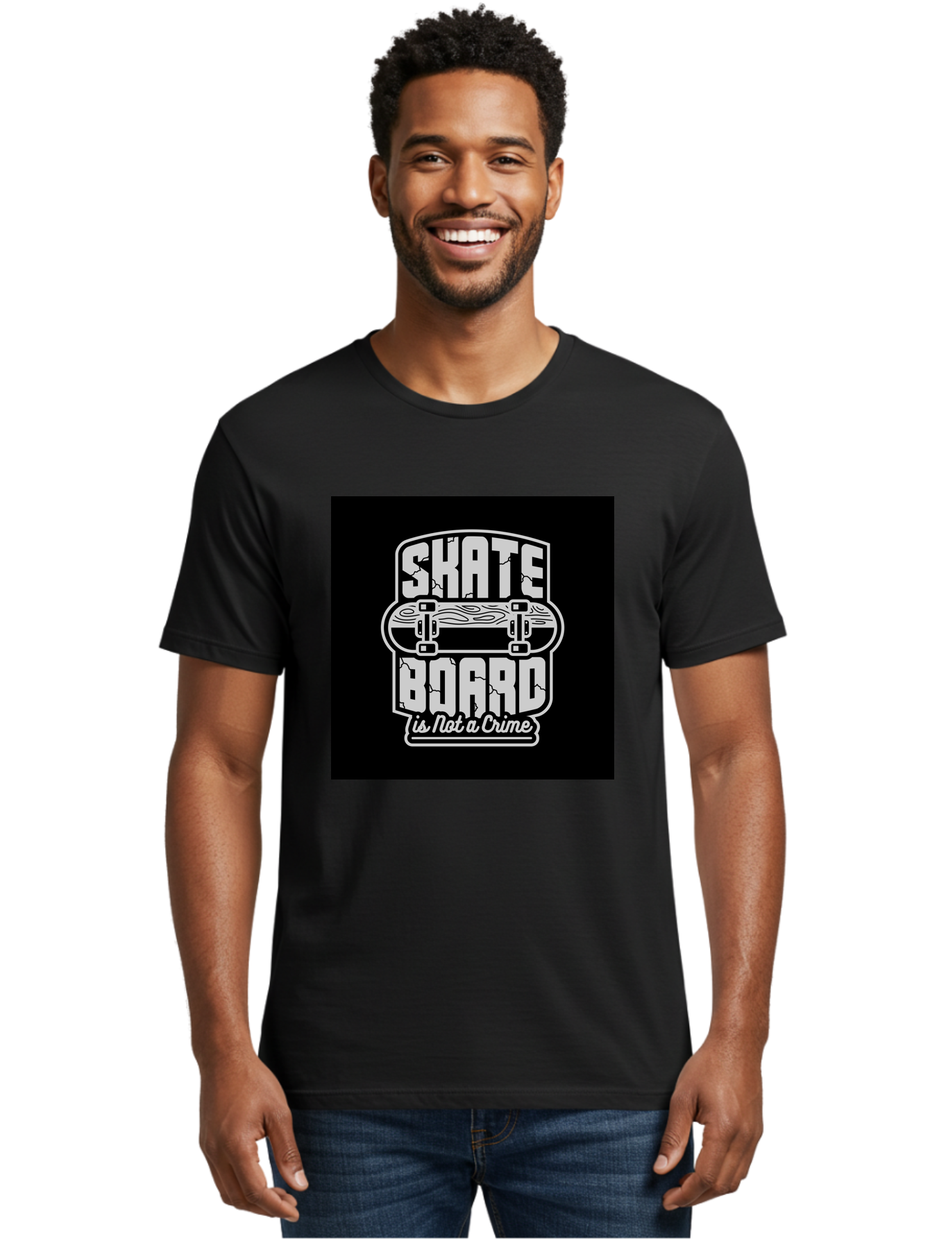 Skateboard-Is-Not-A-Crime Men'S Graphic Tee, 100% Cotton, Comfortable Casual Summer Wear, Machine Washable, Skateboard Graphic, Skate Culture, Streetwear Fashion, Rebellious Style, Bold Typography, Urban Lifestyle, Extreme Sports, Aab481 16
