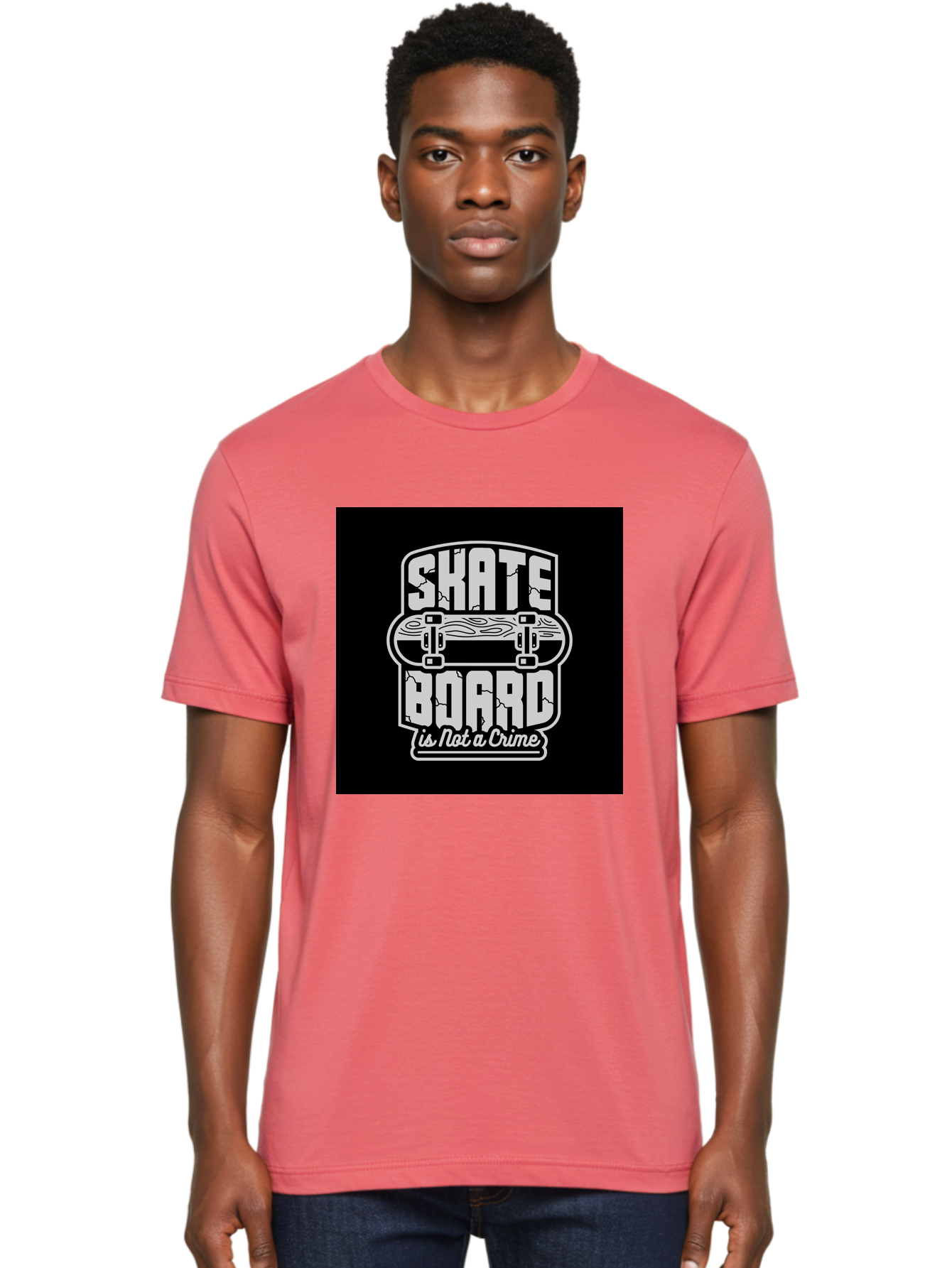 Skateboard-Is-Not-A-Crime Men'S Graphic Tee, 100% Cotton, Comfortable Casual Summer Wear, Machine Washable, Skateboard Graphic, Skate Culture, Streetwear Fashion, Rebellious Style, Bold Typography, Urban Lifestyle, Extreme Sports, Aab481 30