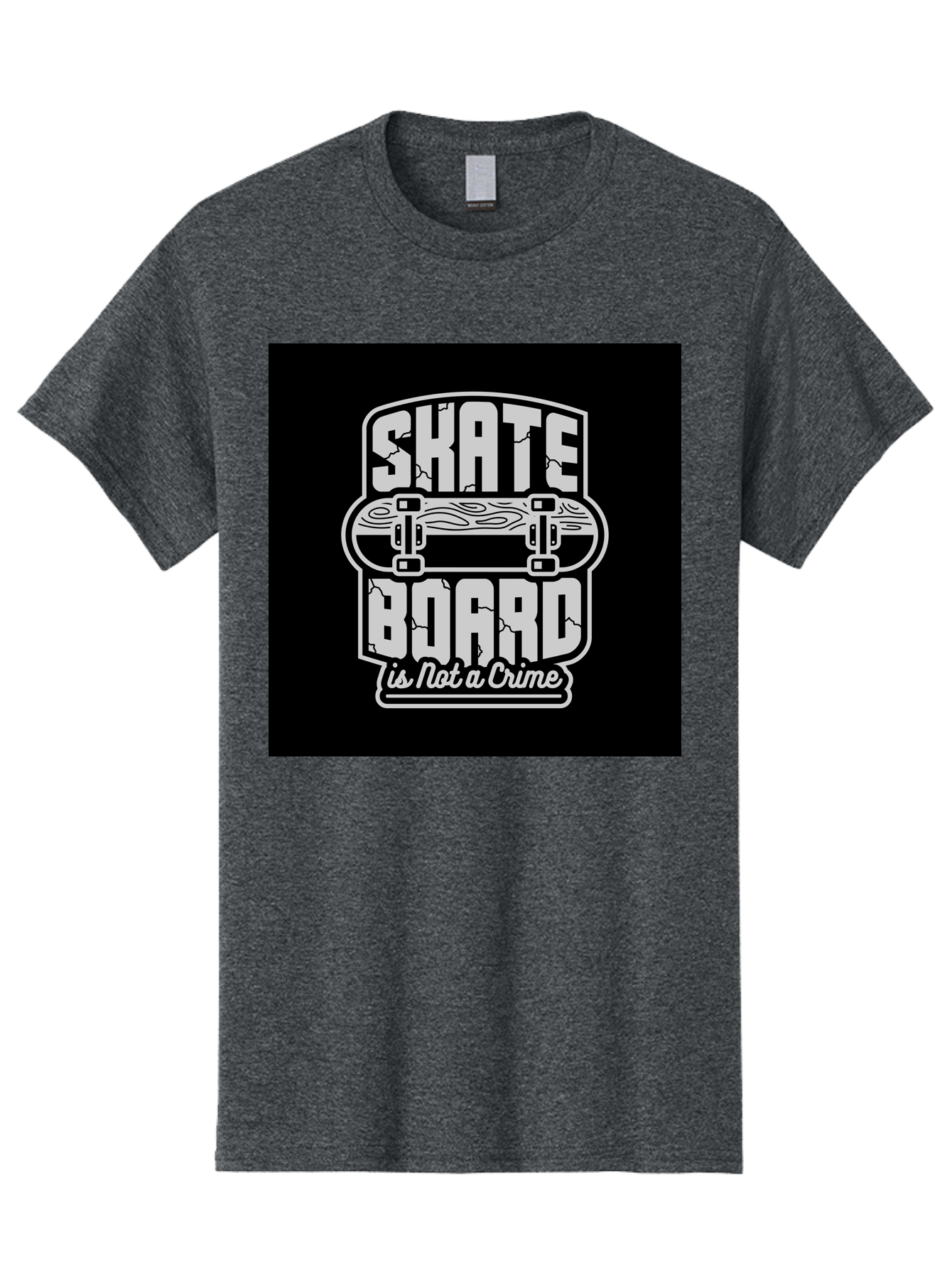 Skateboard-Is-Not-A-Crime Men'S Graphic Tee, 100% Cotton, Comfortable Casual Summer Wear, Machine Washable, Skateboard Graphic, Skate Culture, Streetwear Fashion, Rebellious Style, Bold Typography, Urban Lifestyle, Extreme Sports, Aab481 13