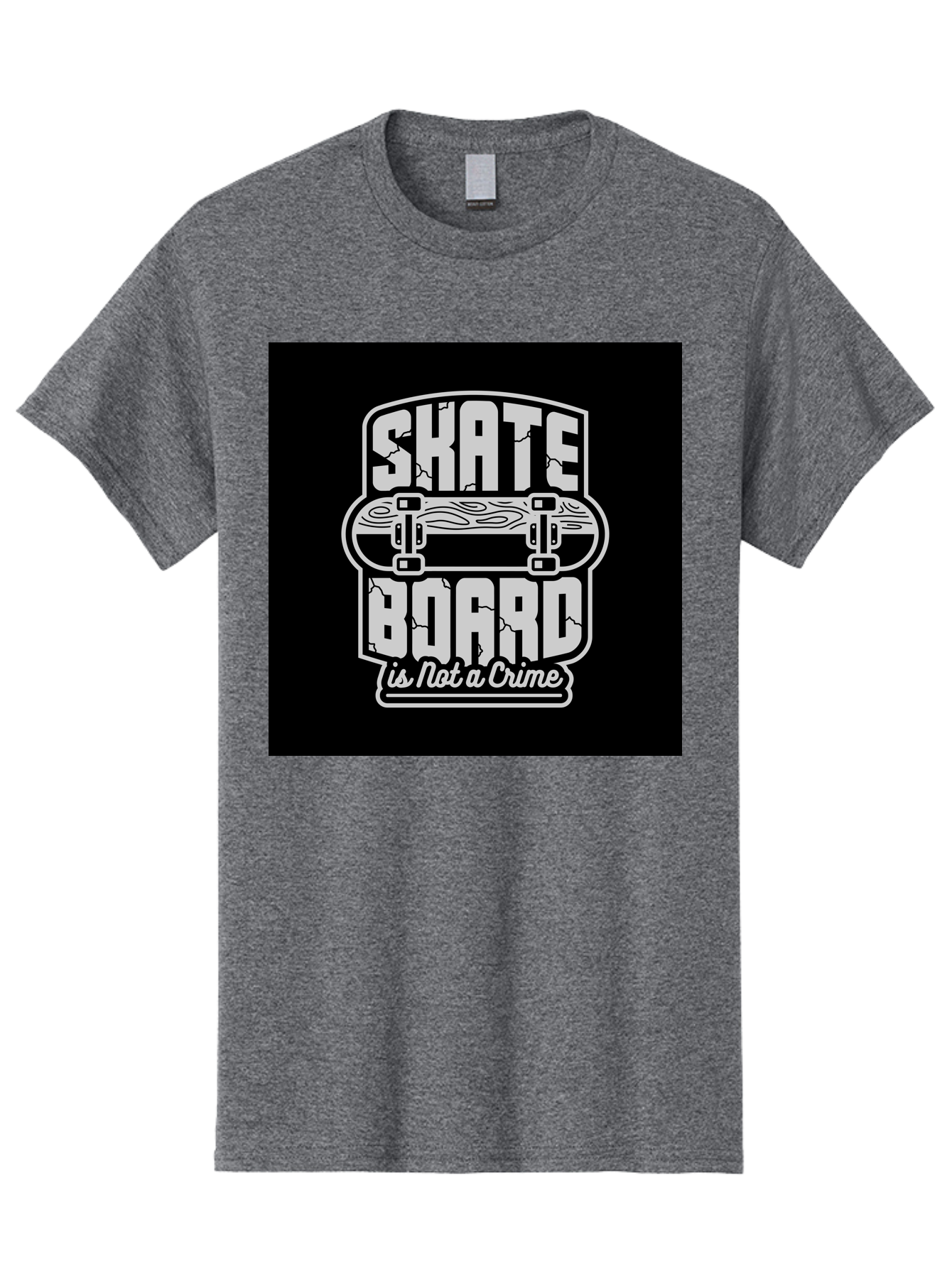 Skateboard-Is-Not-A-Crime Men'S Graphic Tee, 100% Cotton, Comfortable Casual Summer Wear, Machine Washable, Skateboard Graphic, Skate Culture, Streetwear Fashion, Rebellious Style, Bold Typography, Urban Lifestyle, Extreme Sports, Aab481 7