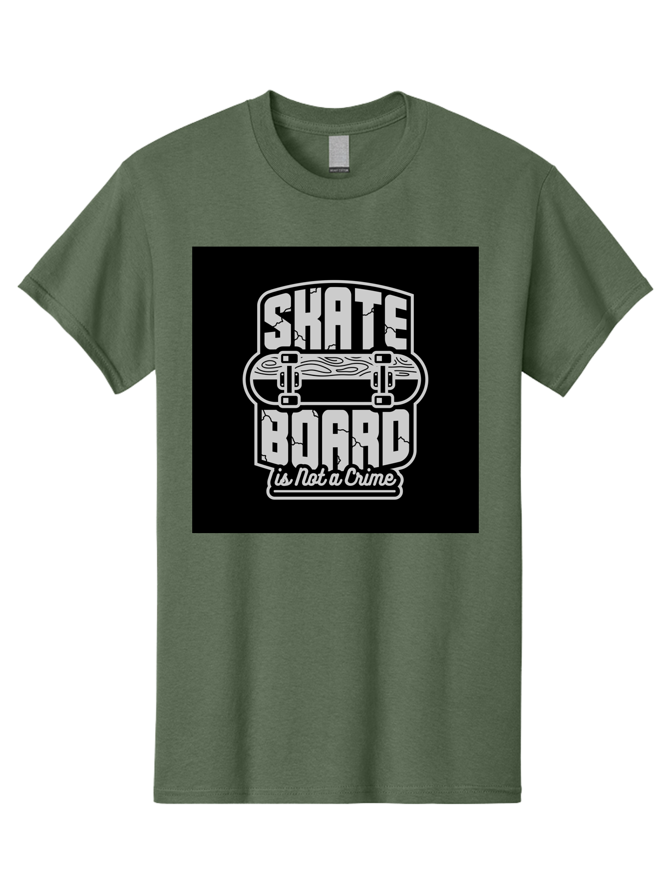 Skateboard-Is-Not-A-Crime Men'S Graphic Tee, 100% Cotton, Comfortable Casual Summer Wear, Machine Washable, Skateboard Graphic, Skate Culture, Streetwear Fashion, Rebellious Style, Bold Typography, Urban Lifestyle, Extreme Sports, Aab481 11