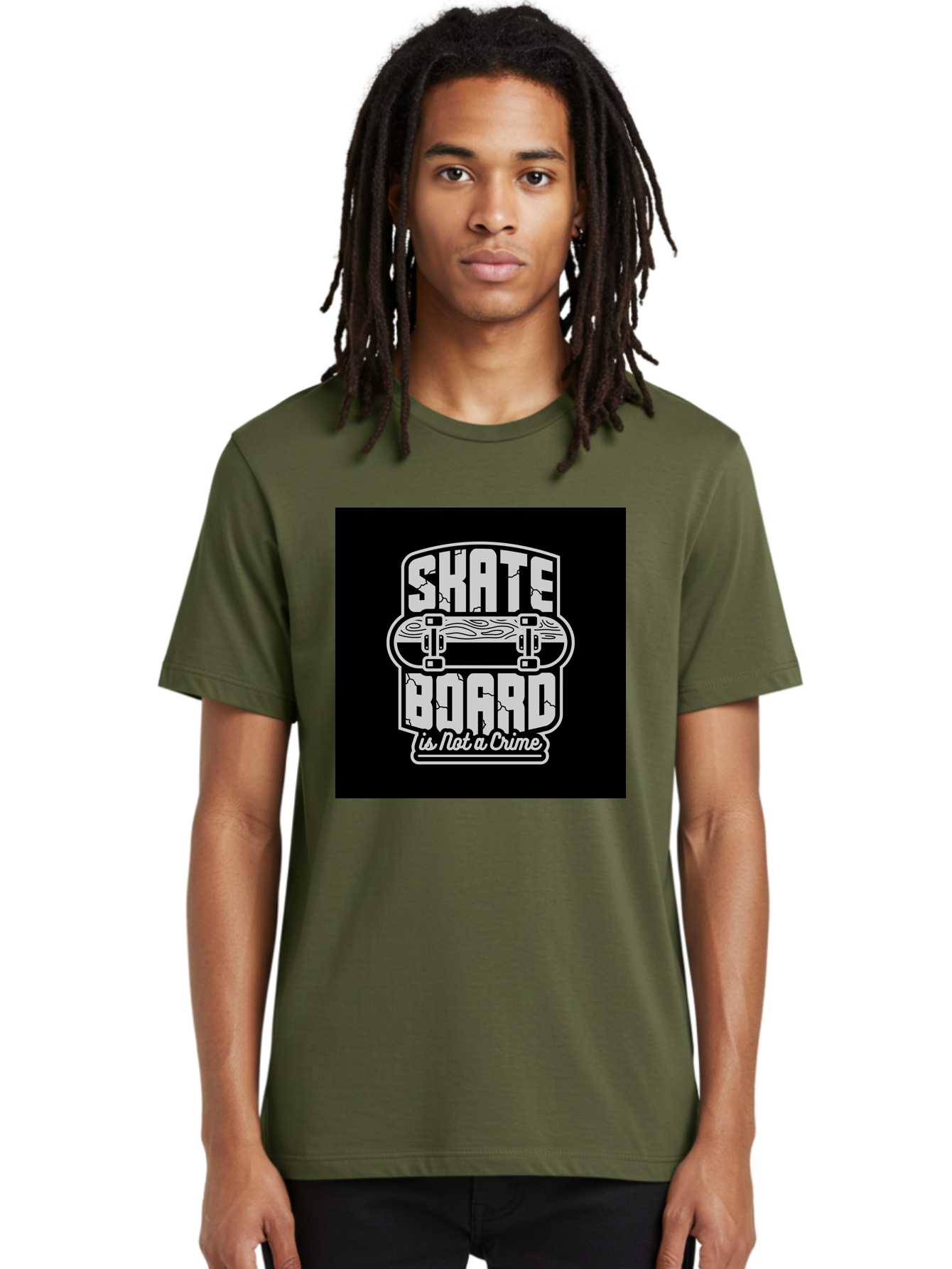 Skateboard-Is-Not-A-Crime Men'S Graphic Tee, 100% Cotton, Comfortable Casual Summer Wear, Machine Washable, Skateboard Graphic, Skate Culture, Streetwear Fashion, Rebellious Style, Bold Typography, Urban Lifestyle, Extreme Sports, Aab481 12