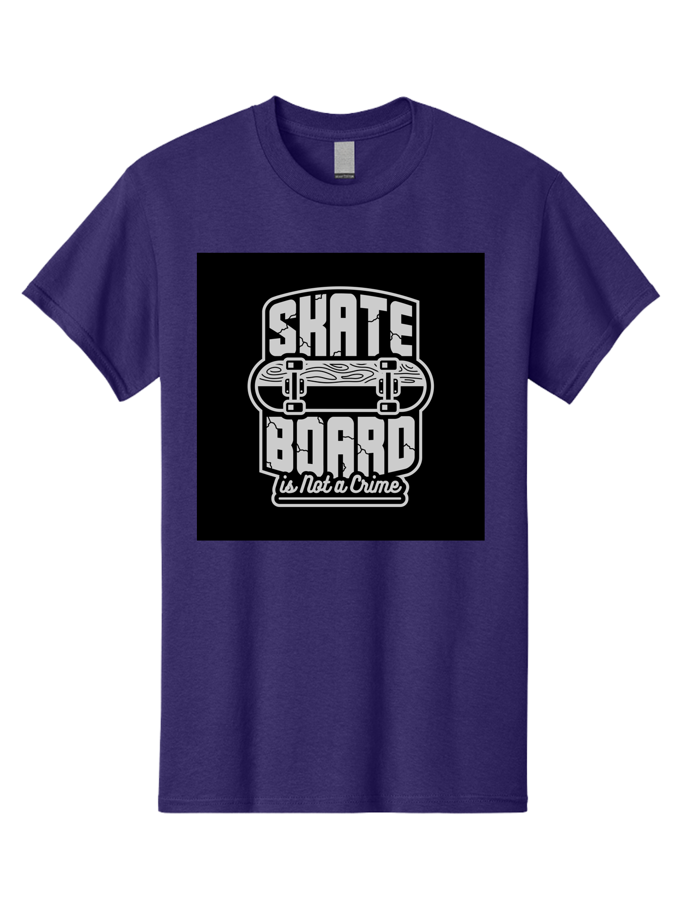 Skateboard-Is-Not-A-Crime Men'S Graphic Tee, 100% Cotton, Comfortable Casual Summer Wear, Machine Washable, Skateboard Graphic, Skate Culture, Streetwear Fashion, Rebellious Style, Bold Typography, Urban Lifestyle, Extreme Sports, Aab481 3