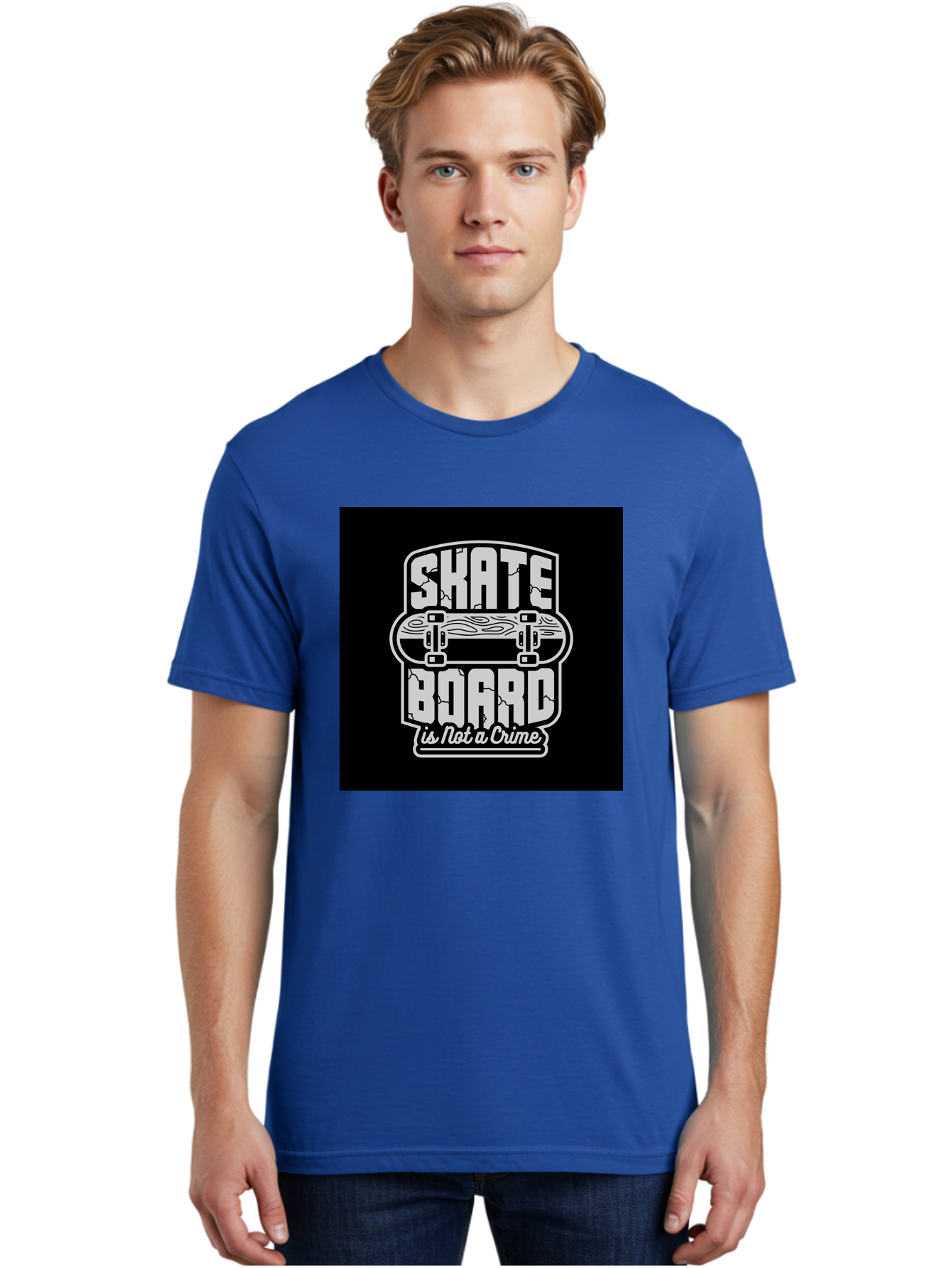 Skateboard-Is-Not-A-Crime Men'S Graphic Tee, 100% Cotton, Comfortable Casual Summer Wear, Machine Washable, Skateboard Graphic, Skate Culture, Streetwear Fashion, Rebellious Style, Bold Typography, Urban Lifestyle, Extreme Sports, Aab481 20