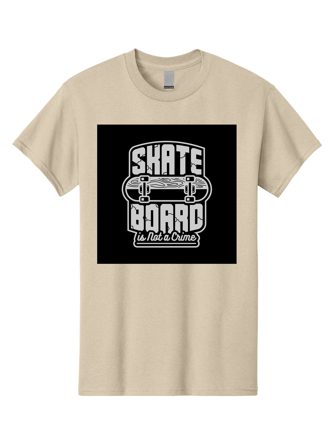 Skateboard-Is-Not-A-Crime Men'S Graphic Tee, 100% Cotton, Comfortable Casual Summer Wear, Machine Washable, Skateboard Graphic, Skate Culture, Streetwear Fashion, Rebellious Style, Bold Typography, Urban Lifestyle, Extreme Sports, Aab481 27