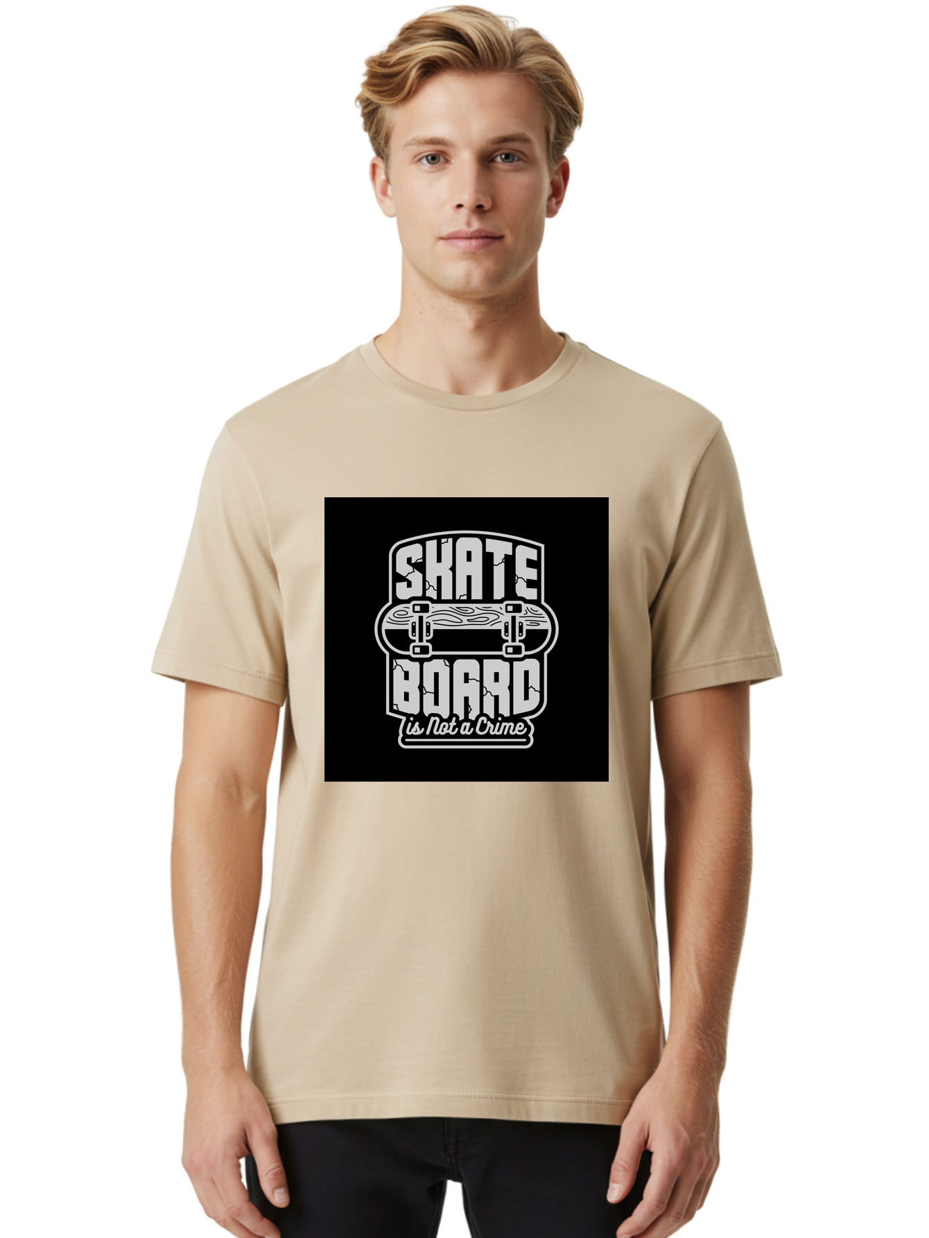 Skateboard-Is-Not-A-Crime Men'S Graphic Tee, 100% Cotton, Comfortable Casual Summer Wear, Machine Washable, Skateboard Graphic, Skate Culture, Streetwear Fashion, Rebellious Style, Bold Typography, Urban Lifestyle, Extreme Sports, Aab481 28