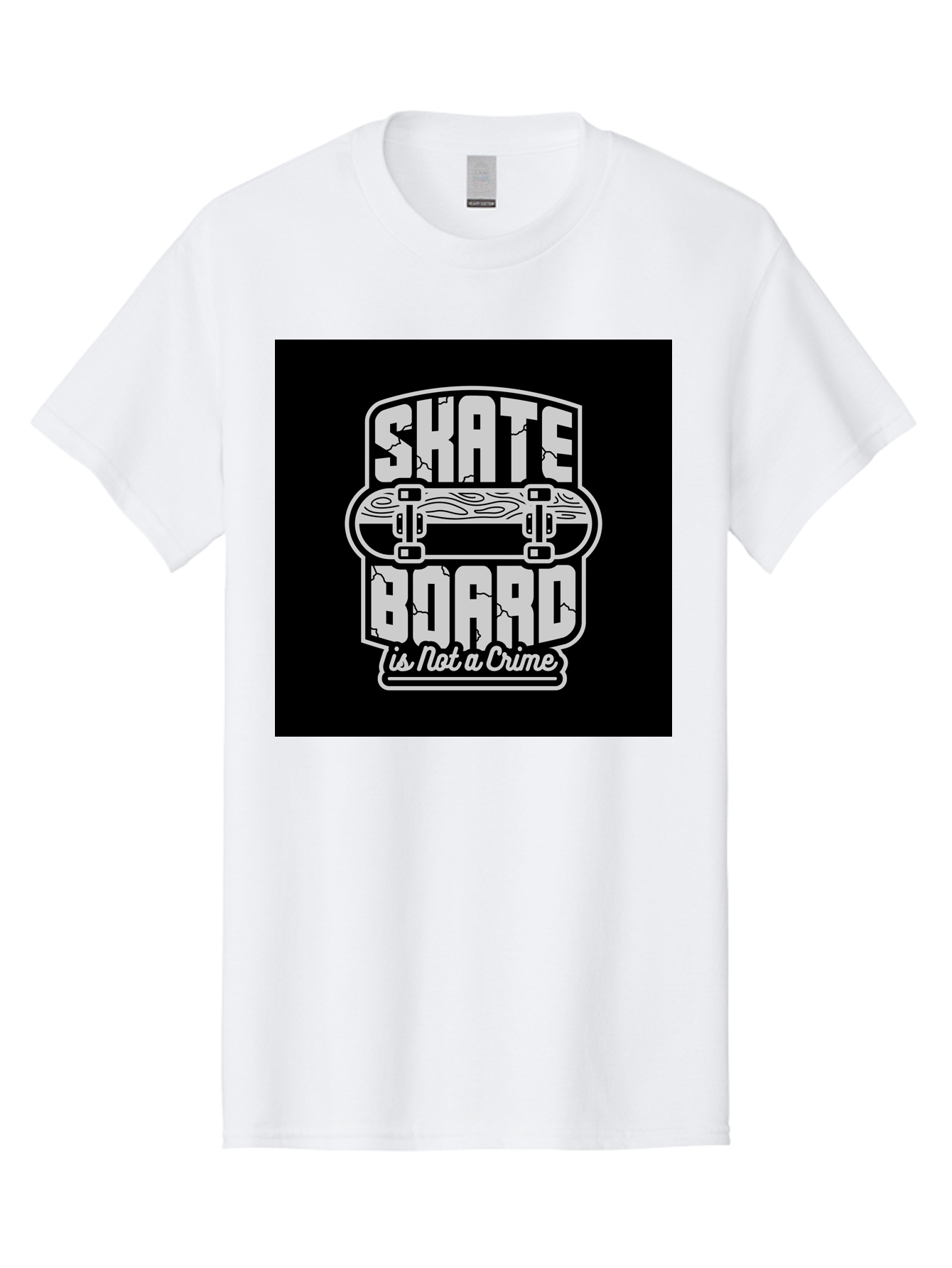 Skateboard-Is-Not-A-Crime Men'S Graphic Tee, 100% Cotton, Comfortable Casual Summer Wear, Machine Washable, Skateboard Graphic, Skate Culture, Streetwear Fashion, Rebellious Style, Bold Typography, Urban Lifestyle, Extreme Sports, Aab481 25