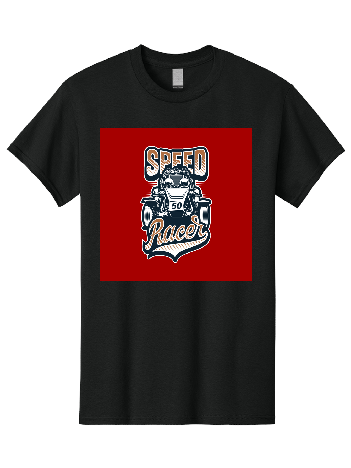 Speed-Racer Men'S Graphic Tee, 100% Cotton, Comfortable Casual Summer Wear, Machine Washable, Vintage Style Racing Car, Dune Buggy Illustration, Speed Racer Graphic, Retro Racing Art, Off-Road Vehicle, Motorsport Logo, Racing Number 50, Aab482 7