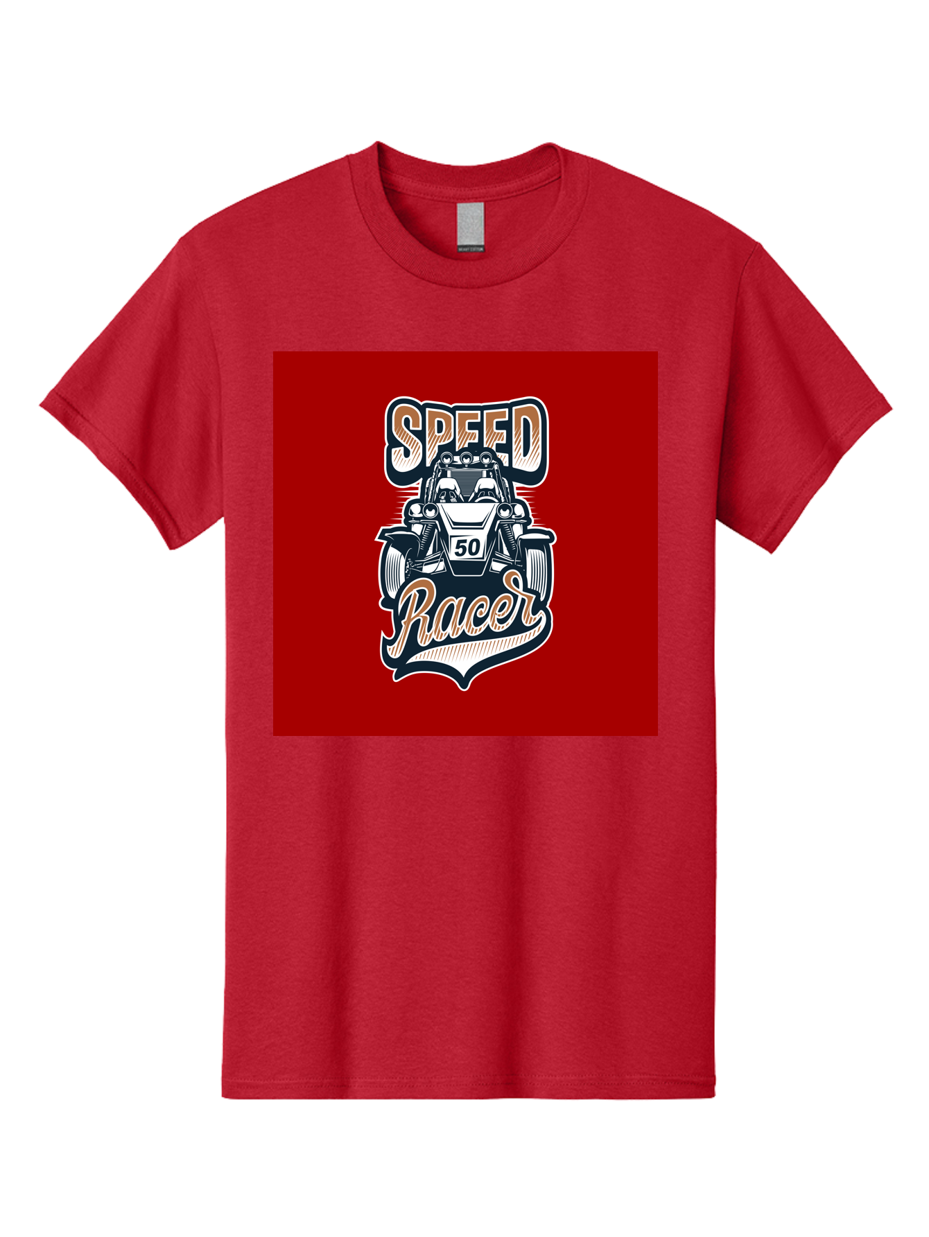 Speed-Racer Men'S Graphic Tee, 100% Cotton, Comfortable Casual Summer Wear, Machine Washable, Vintage Style Racing Car, Dune Buggy Illustration, Speed Racer Graphic, Retro Racing Art, Off-Road Vehicle, Motorsport Logo, Racing Number 50, Aab482 5