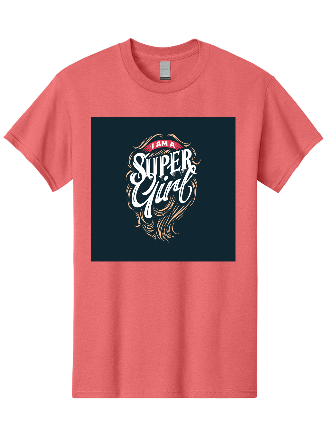Super-Girl Men'S Graphic Tee, 100% Cotton, Comfortable Casual Summer Wear, Machine Washable, Female Empowerment, Inspirational Quote, Girl Power, Motivational Phrase, Flowing Hair, Elegant Script, Confident Attitude, Strong Women, Aab485 5