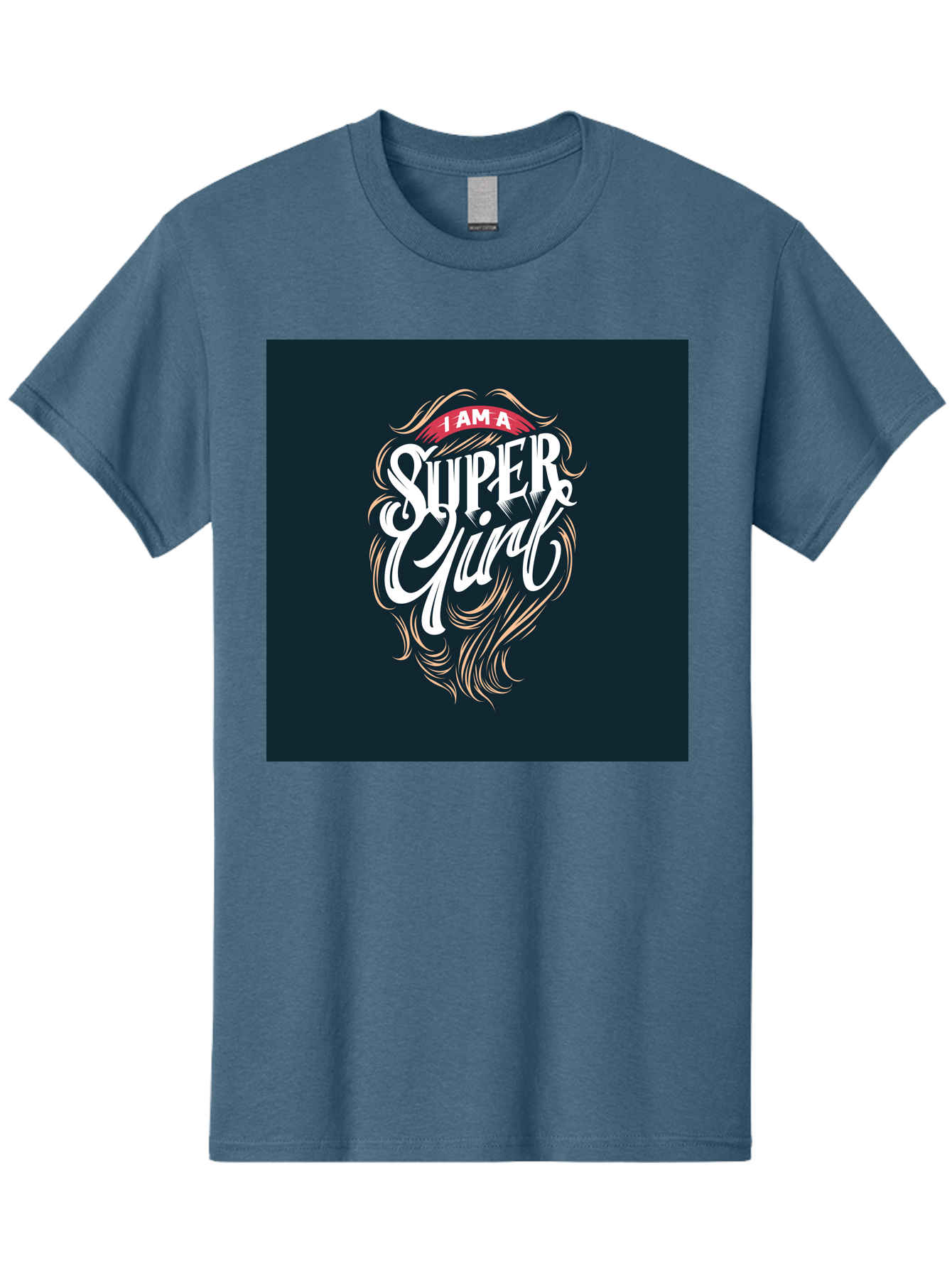 Super-Girl Men'S Graphic Tee, 100% Cotton, Comfortable Casual Summer Wear, Machine Washable, Female Empowerment, Inspirational Quote, Girl Power, Motivational Phrase, Flowing Hair, Elegant Script, Confident Attitude, Strong Women, Aab485 11