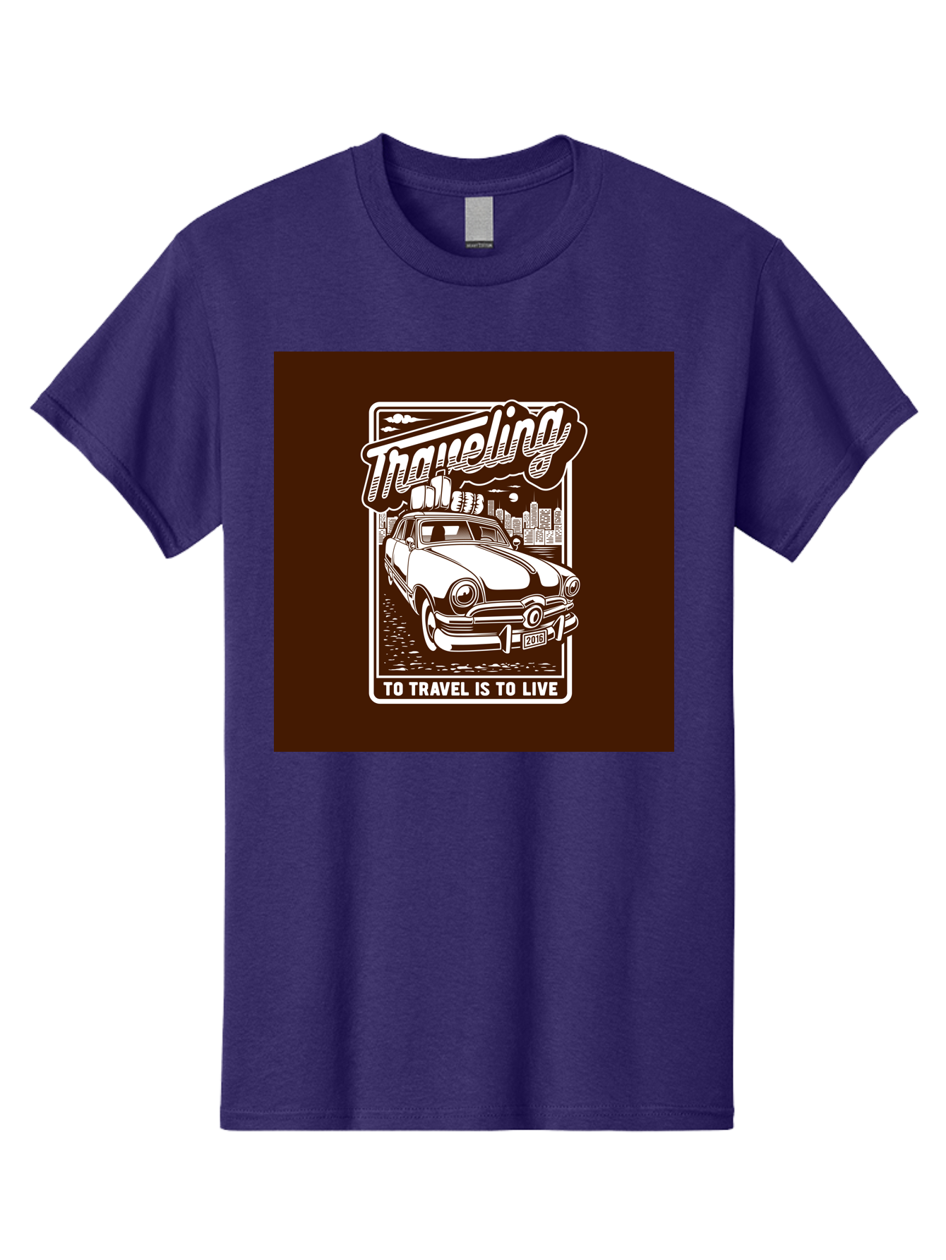 Traveling Men'S Graphic Tee, 100% Cotton, Comfortable Casual Summer Wear, Machine Washable, Vintage Car, Travel, Adventure, Classic Automobile, Cityscape, Road Trip, Exploration, Wanderlust, Traveling, To Travel Is To Live Aab490 19