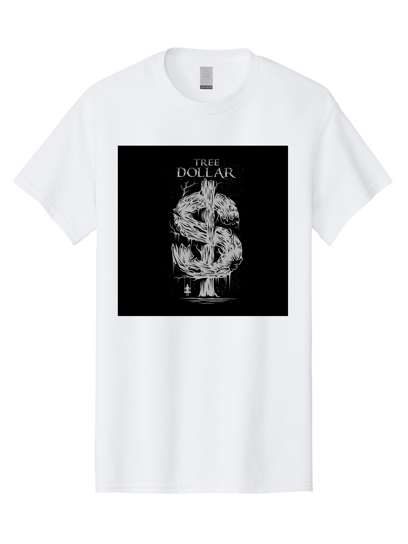 Tree-Dollar Men'S Graphic Tee, 100% Cotton, Comfortable Casual Summer Wear, Machine Washable, Dollar Sign Made Of Tree Branches, Wooden Currency Symbol, Environmental Finance, Eco-Friendly Money, Twisted Tree Trunk, Drip Art, Aab491 29