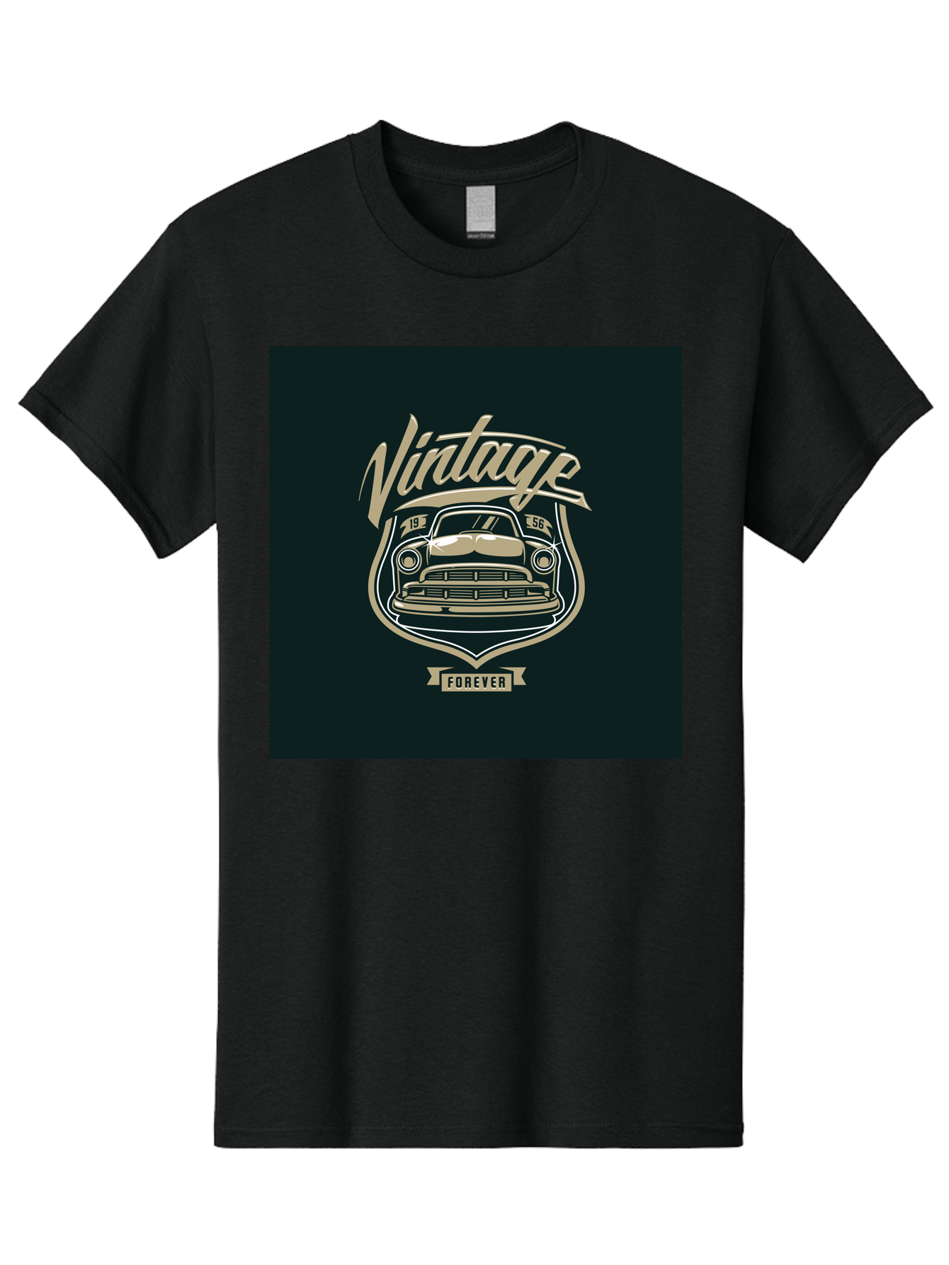 Vintage-Forever Men'S Graphic Tee, 100% Cotton, Comfortable Casual Summer Wear, Machine Washable, Vintage Car, Classic Automobile, Retro Vehicle, 1956 Model, Nostalgic Design, Vintage Forever, Vintage Car Logo, Retro Car Emblem, Aab494 19