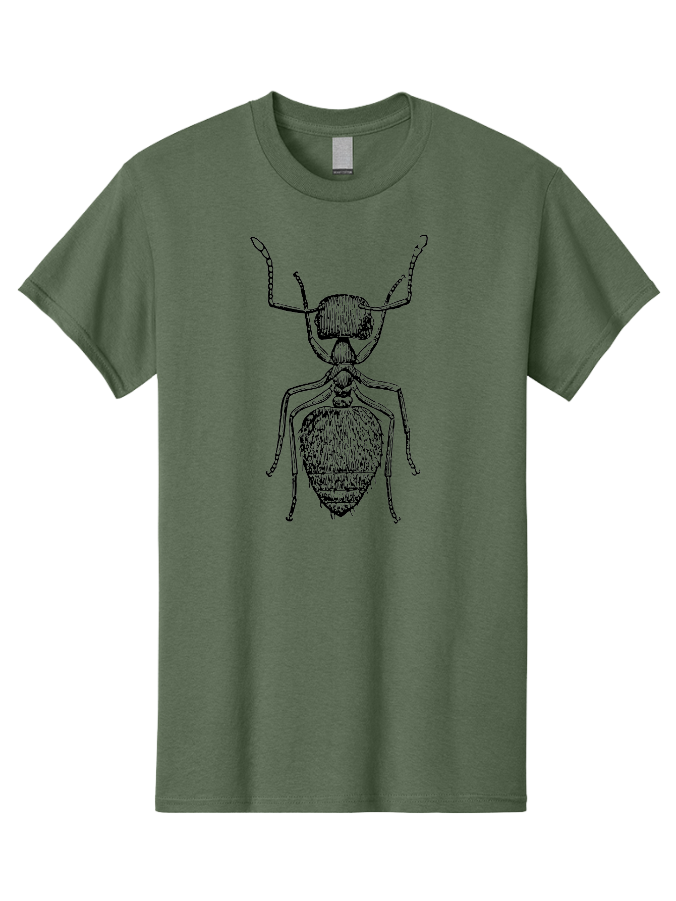 Ant-Illustration Men'S Graphic Tee, 100% Cotton, Comfortable Casual Summer Wear, Machine Washable, Black Ant, Insect Art, Detailed Drawing, Entomology, Bug Illustration, Insect Anatomy, Natural History Aab495 17