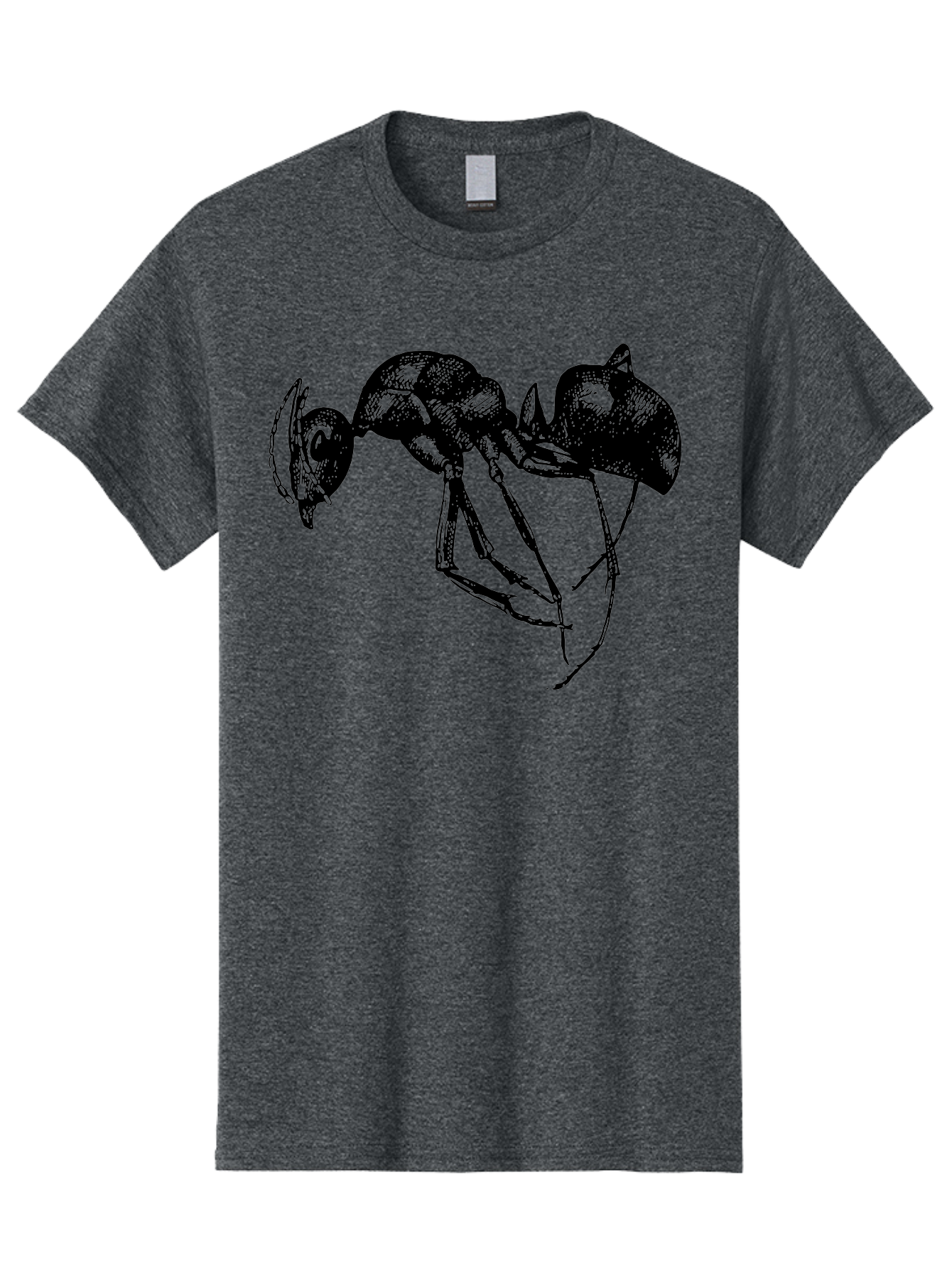 Ant Men'S Graphic Tee, 100% Cotton, Comfortable Casual Summer Wear, Machine Washable, Black Ant, Insect Illustration, Detailed Drawing, Sketch Art, Nature Graphic, Bug Design, Entomology, Wildlife Art Aab496 3