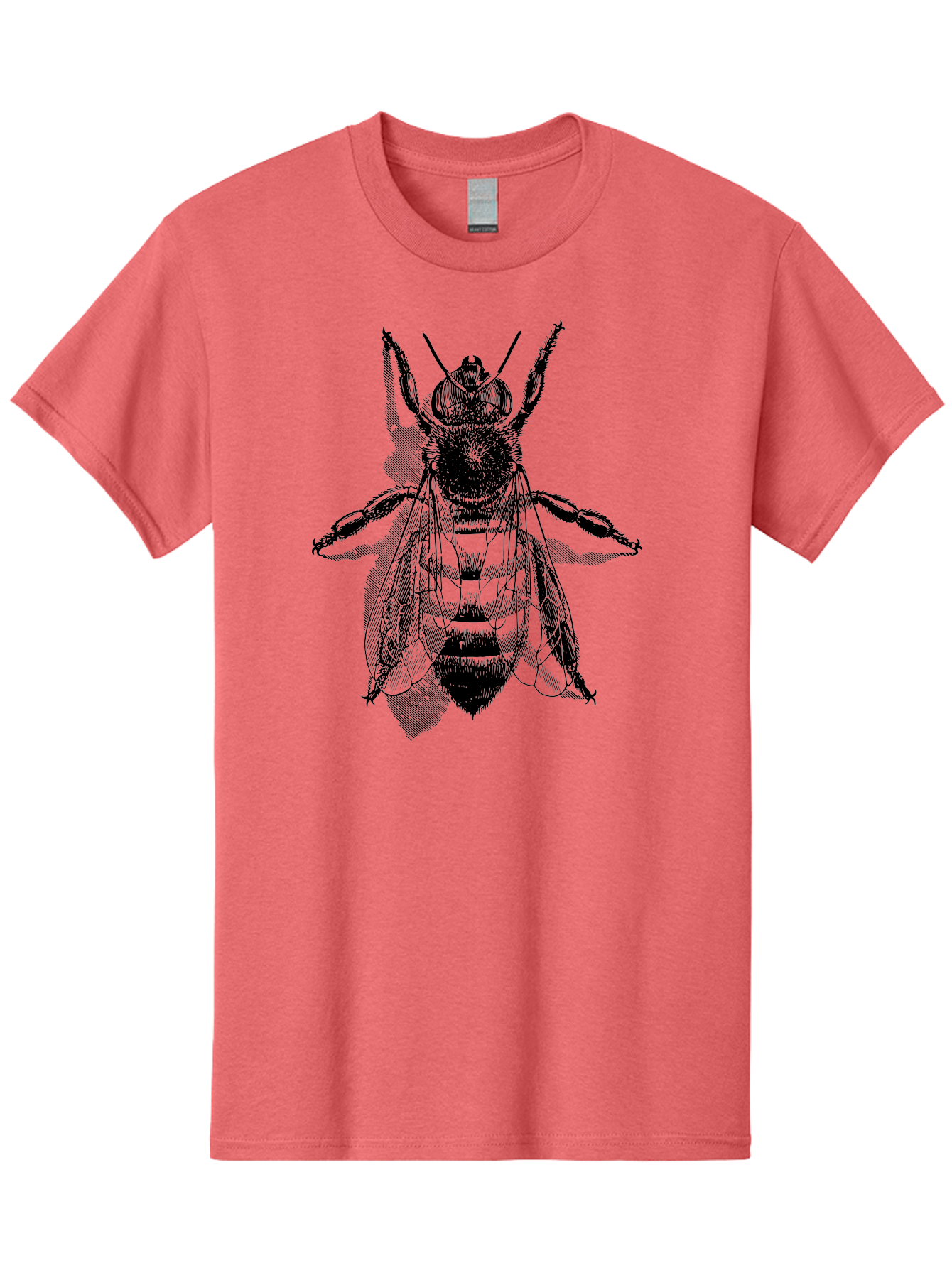 Bee-1 Men'S Graphic Tee, 100% Cotton, Comfortable Casual Summer Wear, Machine Washable, Honey Bee, Insect Anatomy, Detailed Illustration, Black And Green, Bee Species, Entomology Art, Wildlife Graphics, Nature Illustration, Detailed Drawing Aab498 5