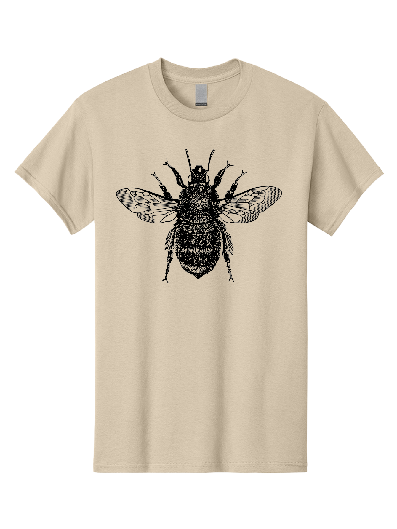 Bee-2 Men'S Graphic Tee, 100% Cotton, Comfortable Casual Summer Wear, Machine Washable, Black And Green Bee Illustration, Honey Bee, Insect Art, Detailed Drawing, Entomology, Wildlife Illustration Aab499 27